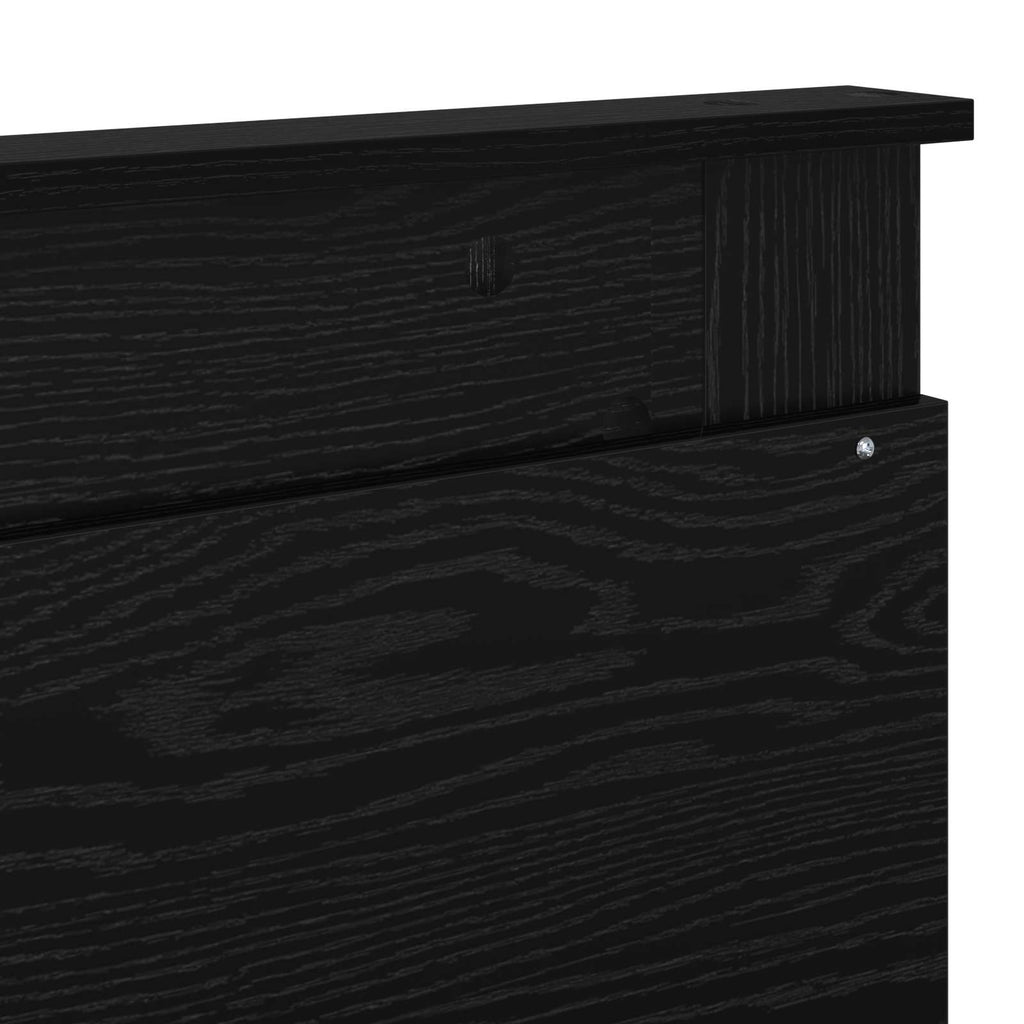 vidaXL Zagłówek Z zagłówkiem Czarny Dąb 200 cm Materiał drewnopochodny