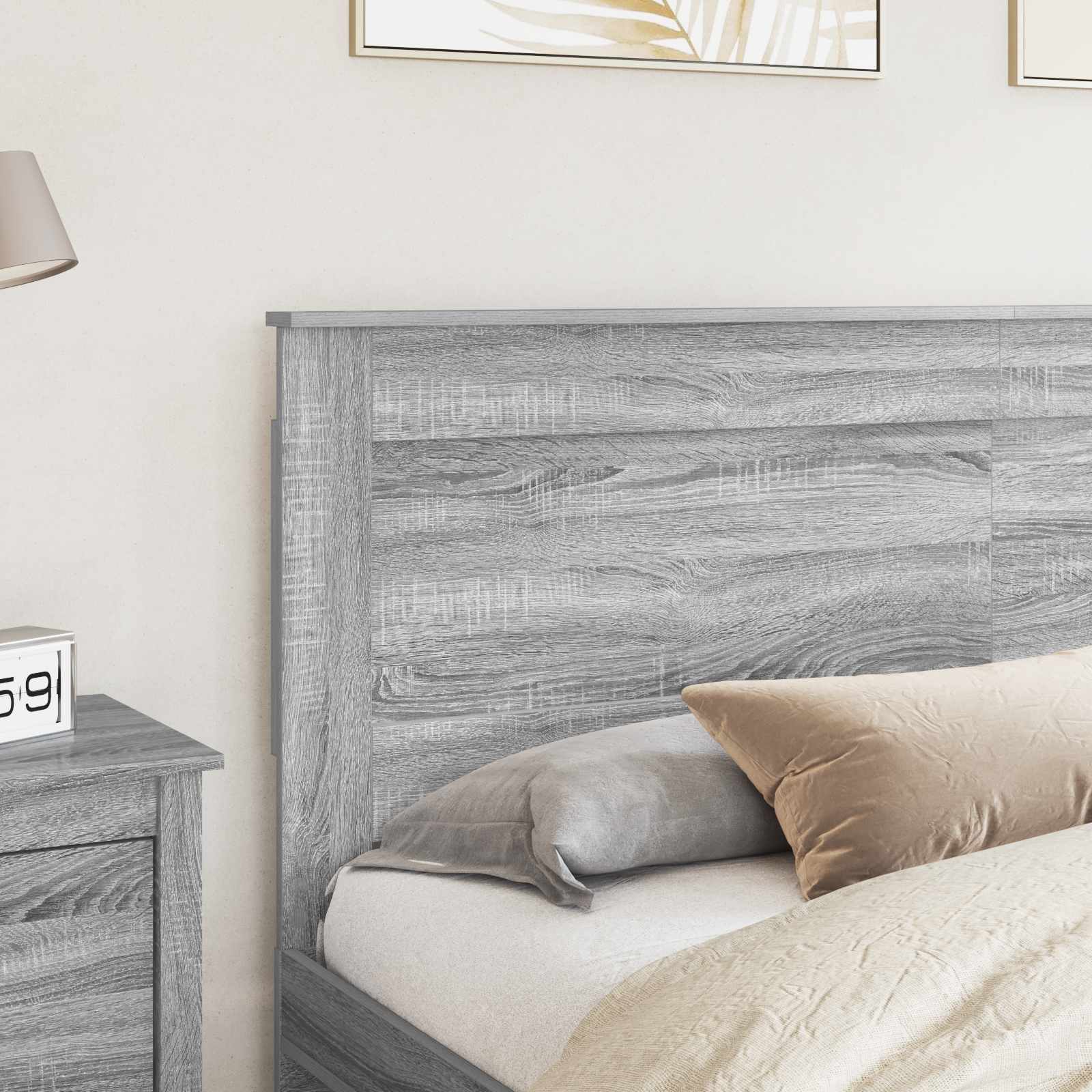 vidaXL Zagłówek Szary Sonoma 200 cm Materiał drewnopochodny
