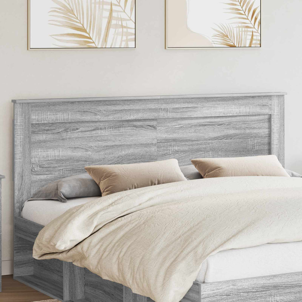 vidaXL Zagłówek Szary Sonoma 200 cm Materiał drewnopochodny