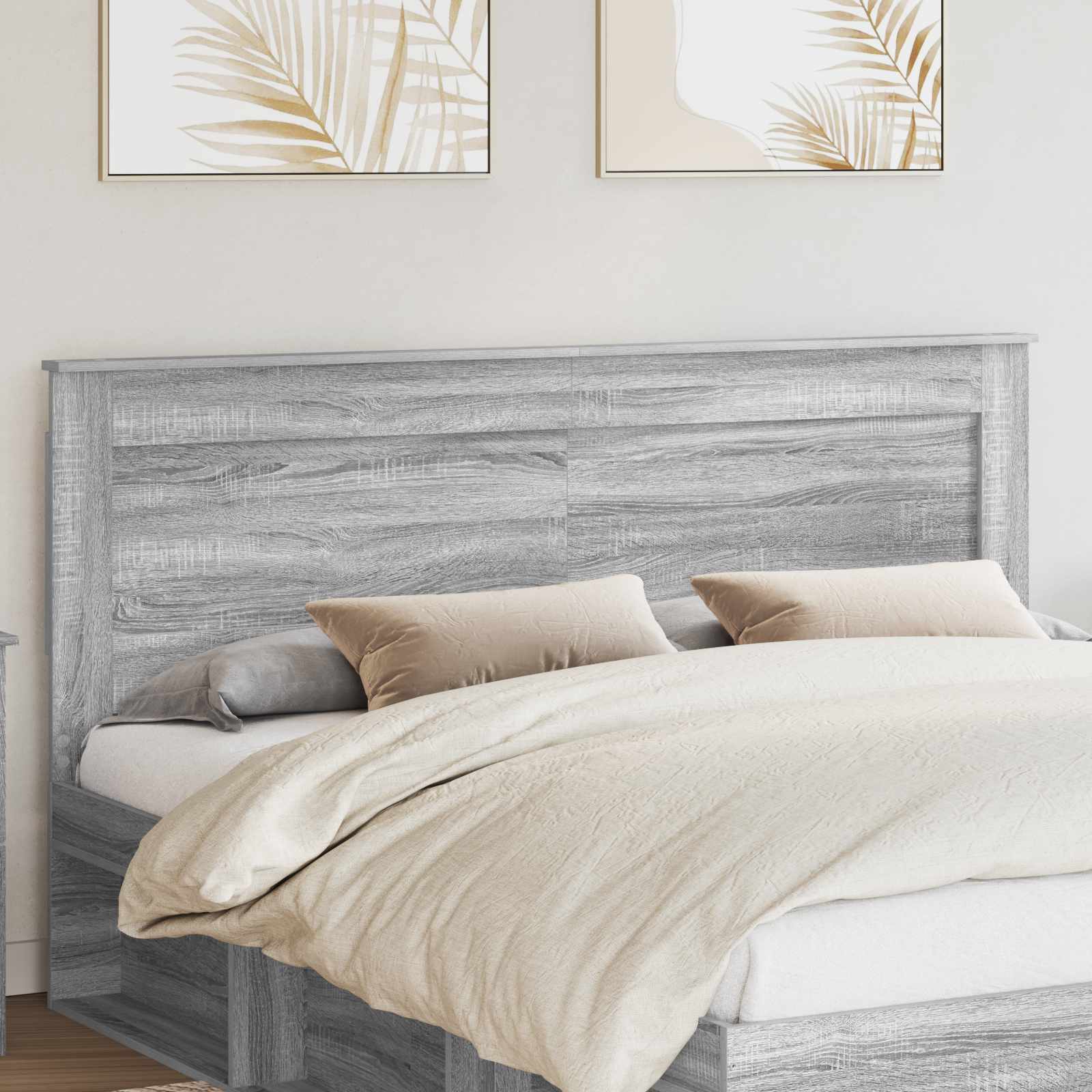 vidaXL Zagłówek Szary Sonoma 200 cm Materiał drewnopochodny