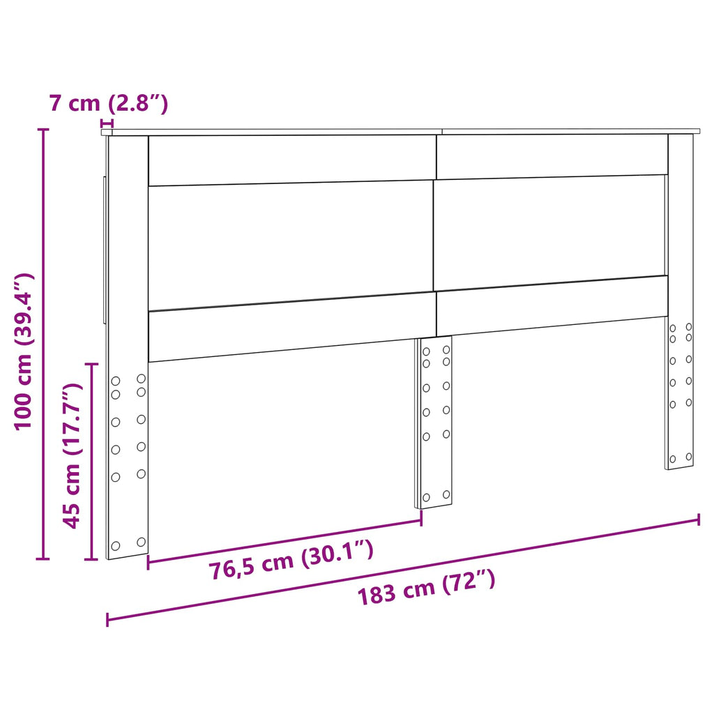 vidaXL Zagłówek Betonowy szary 180 cm Materiał drewnopochodny