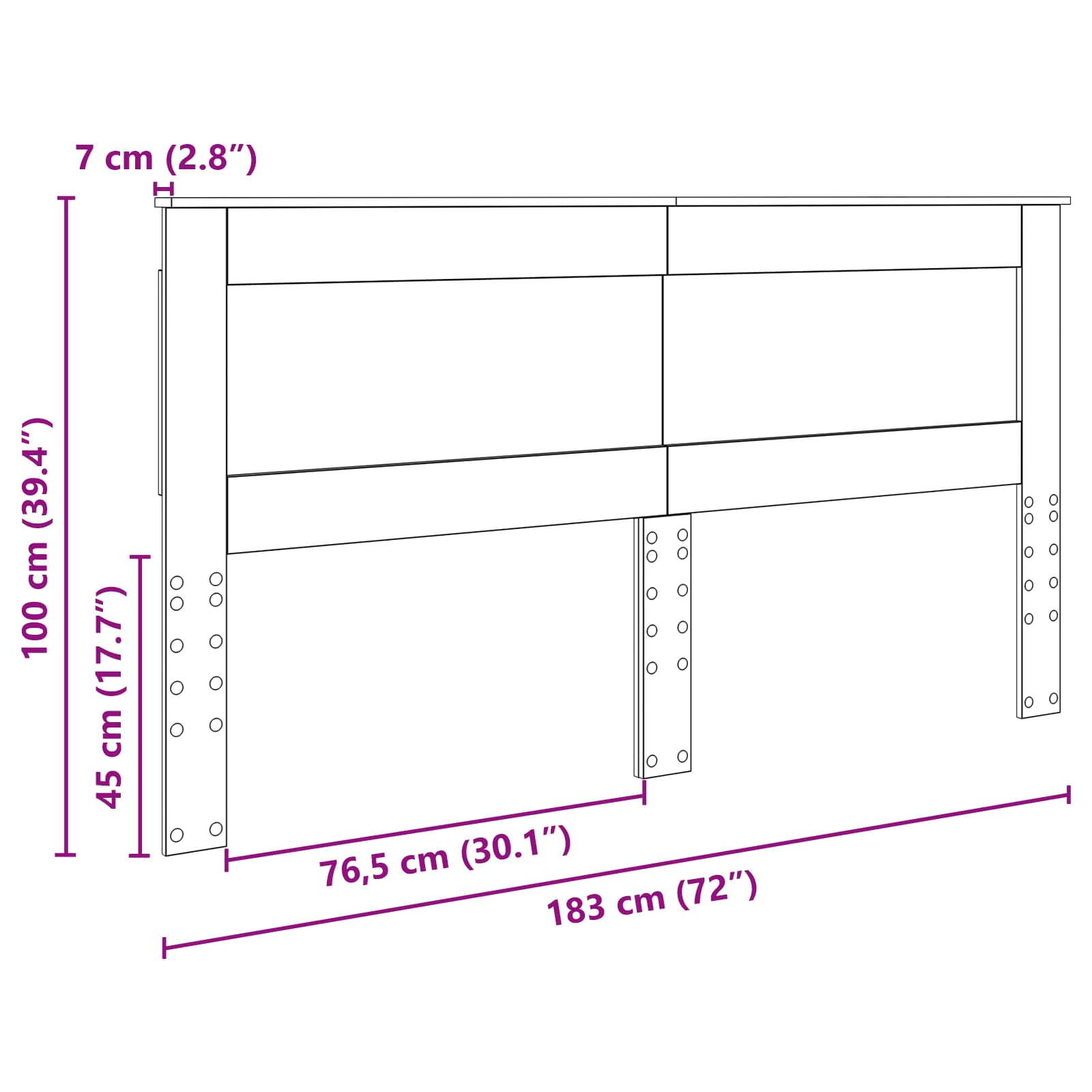 vidaXL Zagłówek Betonowy szary 180 cm Materiał drewnopochodny