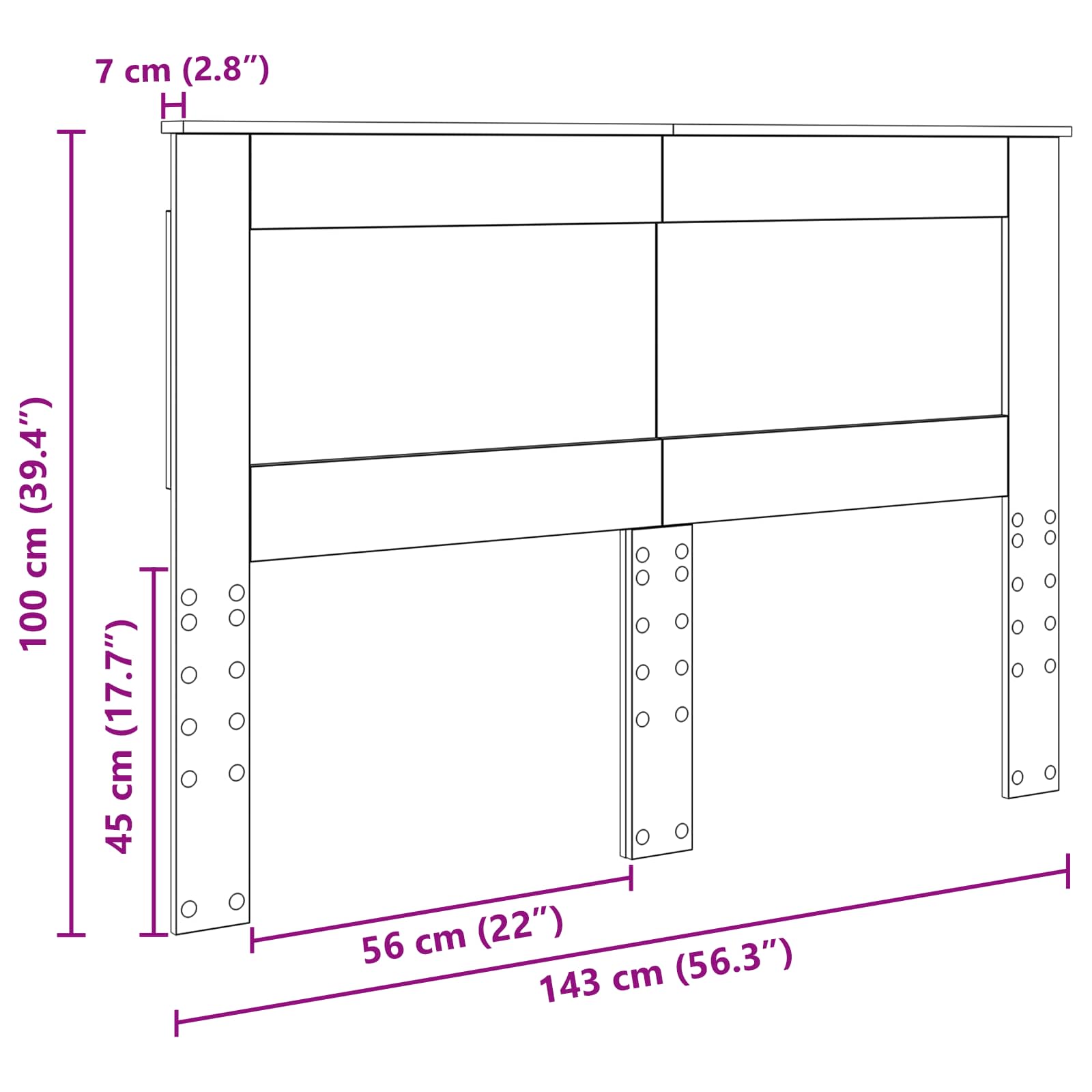 vidaXL Zagłówek Dąb wędzony 140 cm Materiał drewnopochodny