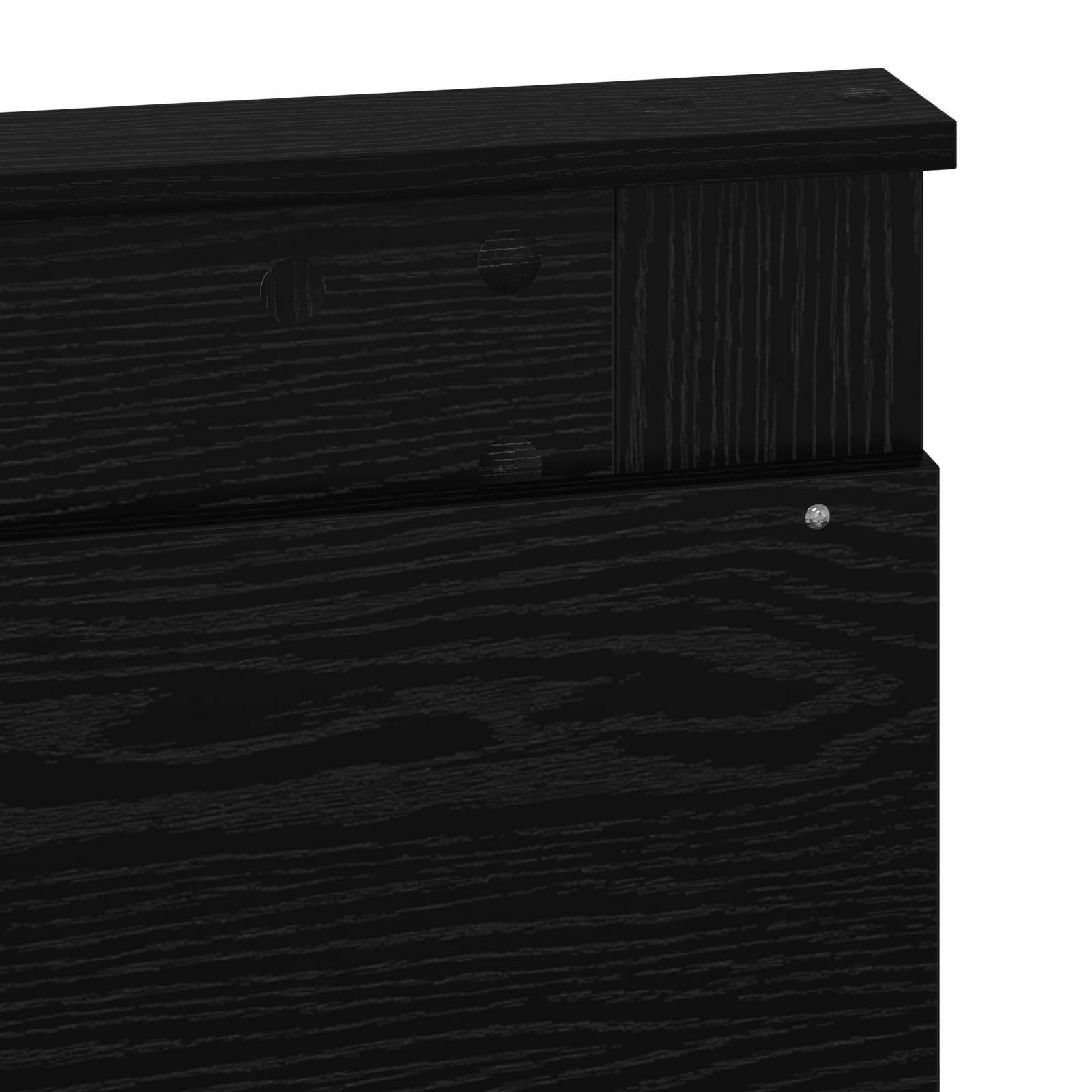 vidaXL Zagłówek Z zagłówkiem Czarny Dąb 135 cm Materiał drewnopochodny