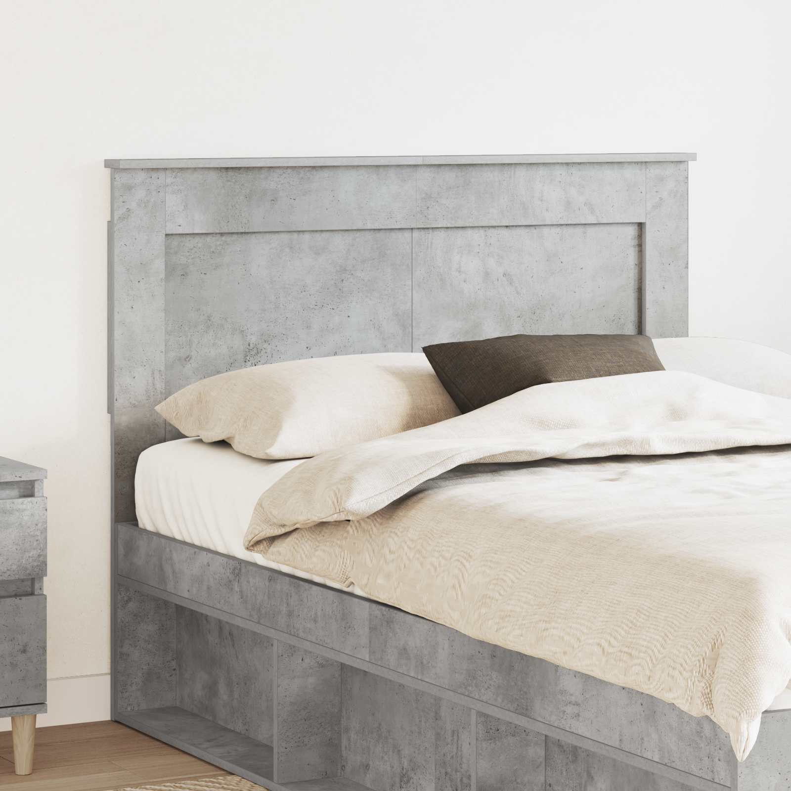 vidaXL Zagłówek Betonowy szary 135 cm Materiał drewnopochodny
