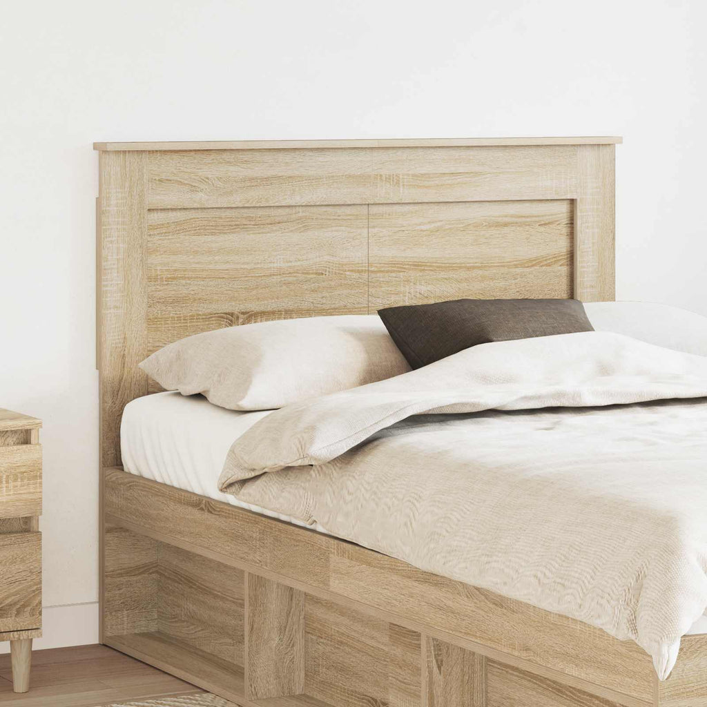 vidaXL Zagłówek Z zagłówkiem Dąb Sonoma 120 cm Materiał drewnopochodny