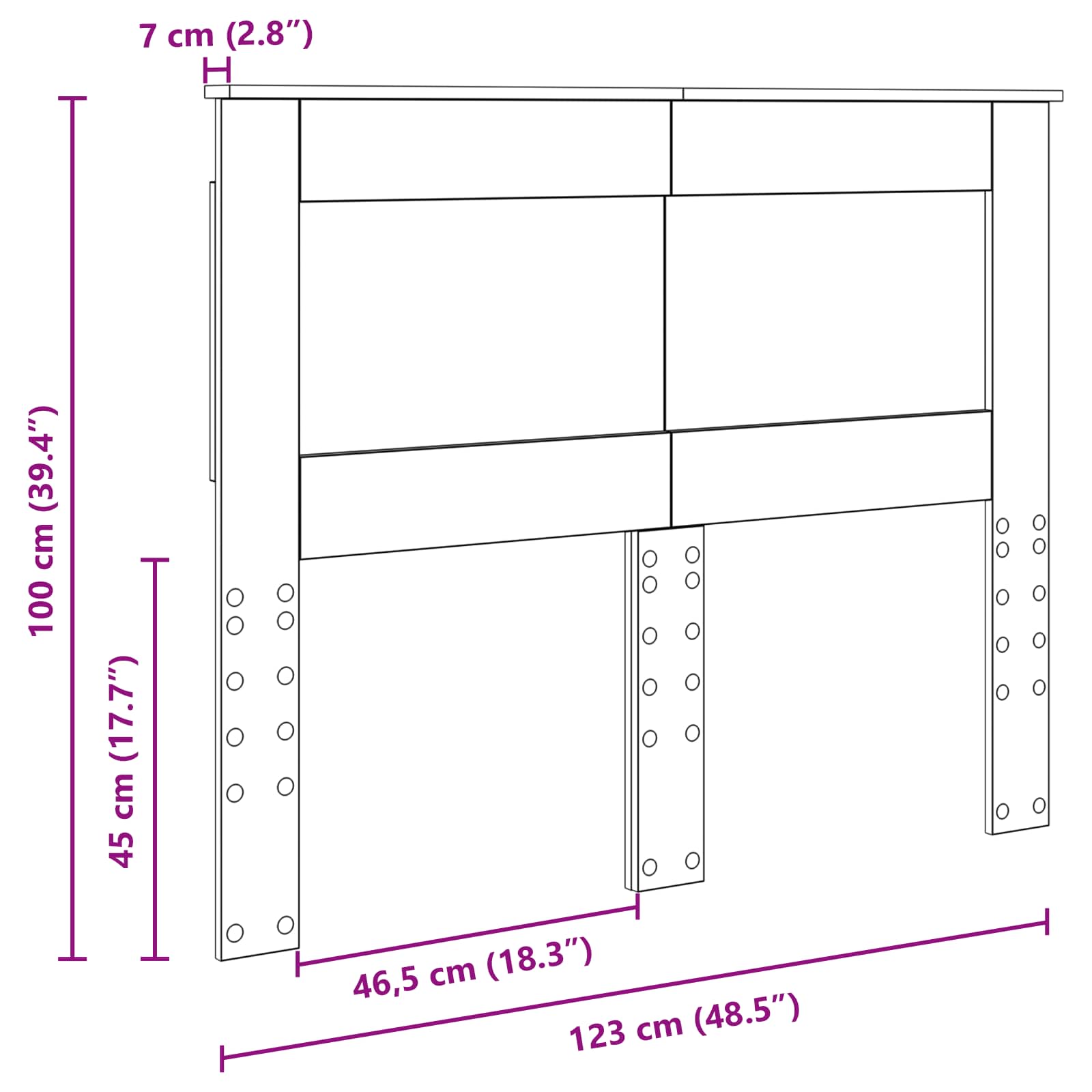 vidaXL Zagłówek Dąb rzemieślniczy 120 cm Materiał drewnopochodny