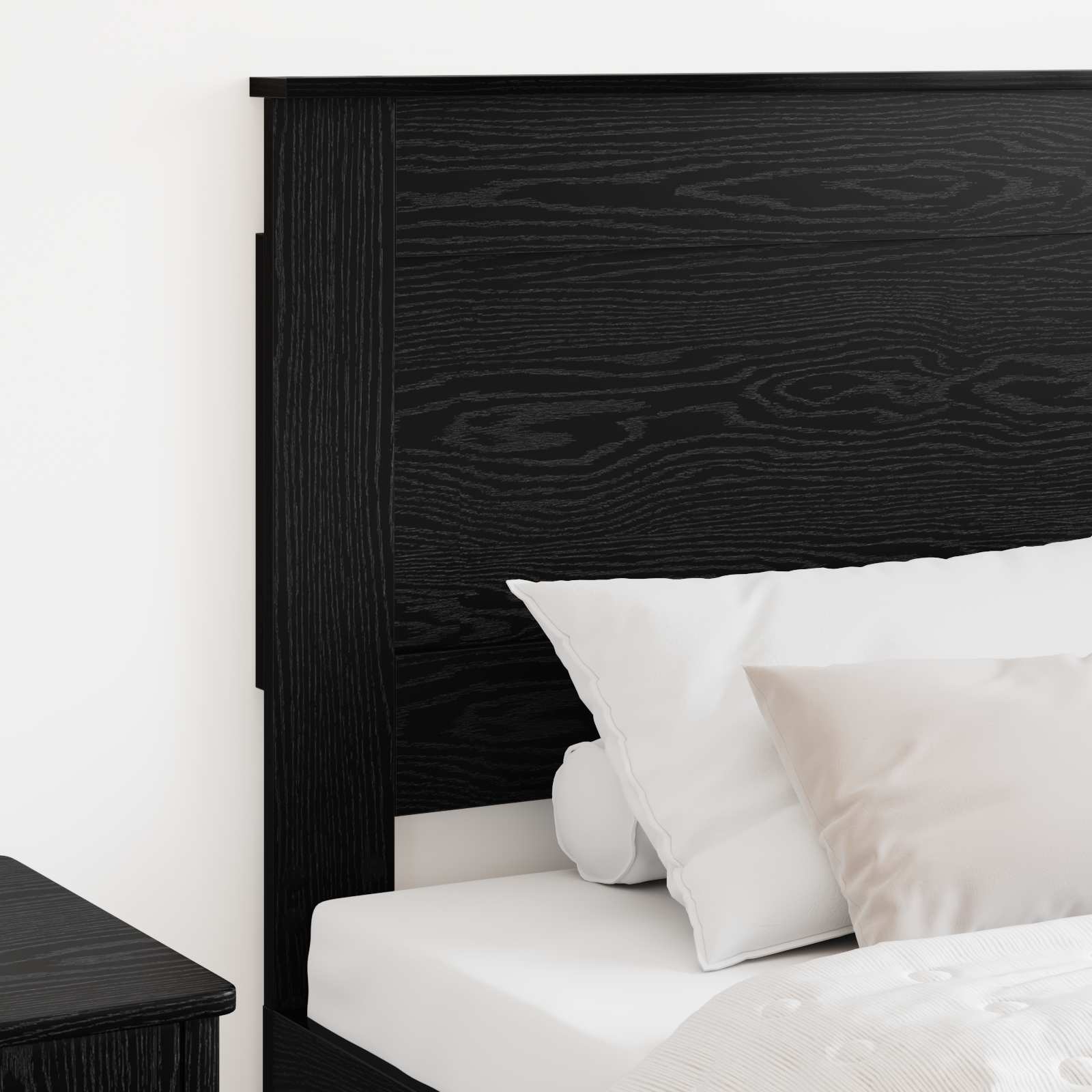 vidaXL Zagłówek Z zagłówkiem Czarny Dąb 100 cm Materiał drewnopochodny