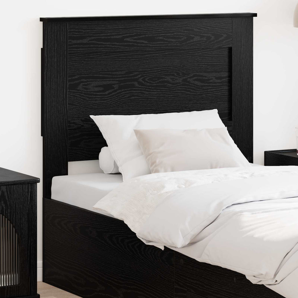vidaXL Zagłówek Z zagłówkiem Czarny Dąb 100 cm Materiał drewnopochodny