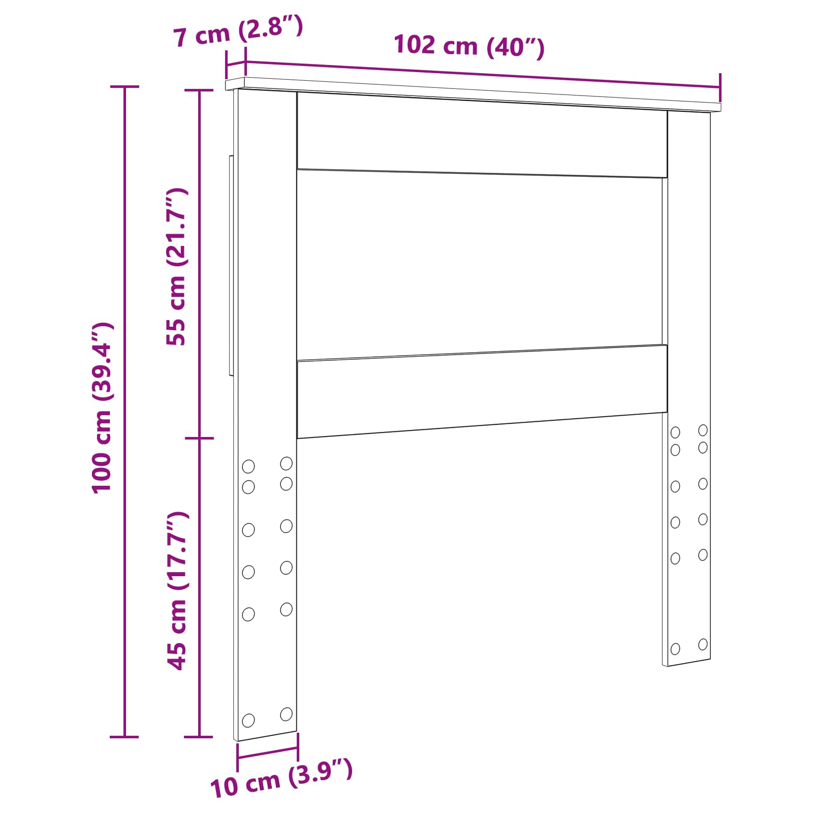 vidaXL Zagłówek Stare drewno 100 cm Materiał drewnopochodny
