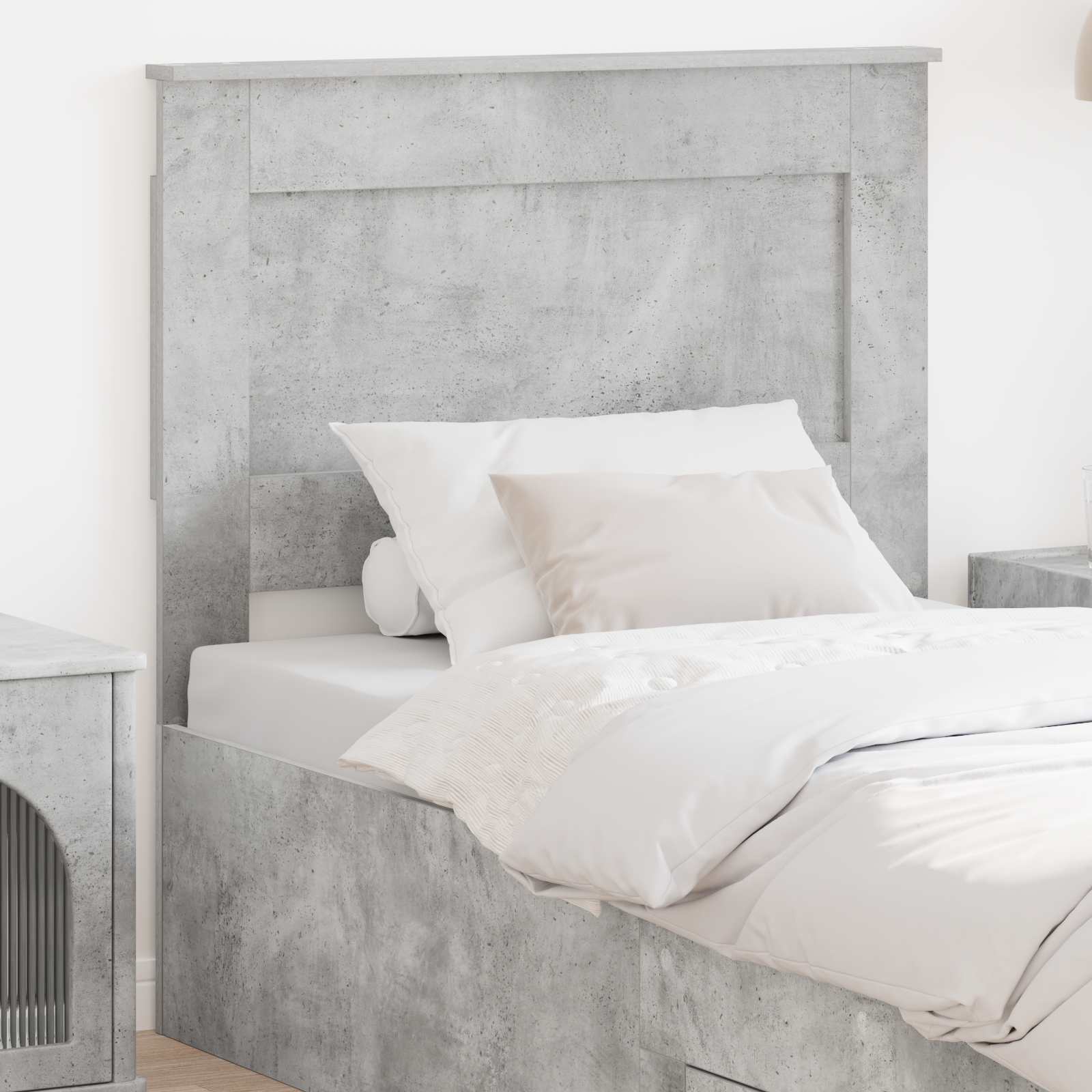 vidaXL Zagłówek Betonowy szary 90 cm Materiał drewnopochodny