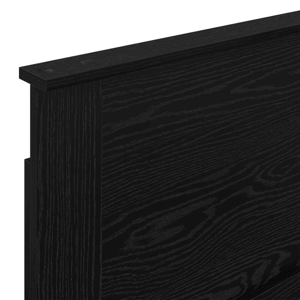 vidaXL Zagłówek Z zagłówkiem Czarny Dąb 80 cm Materiał drewnopochodny