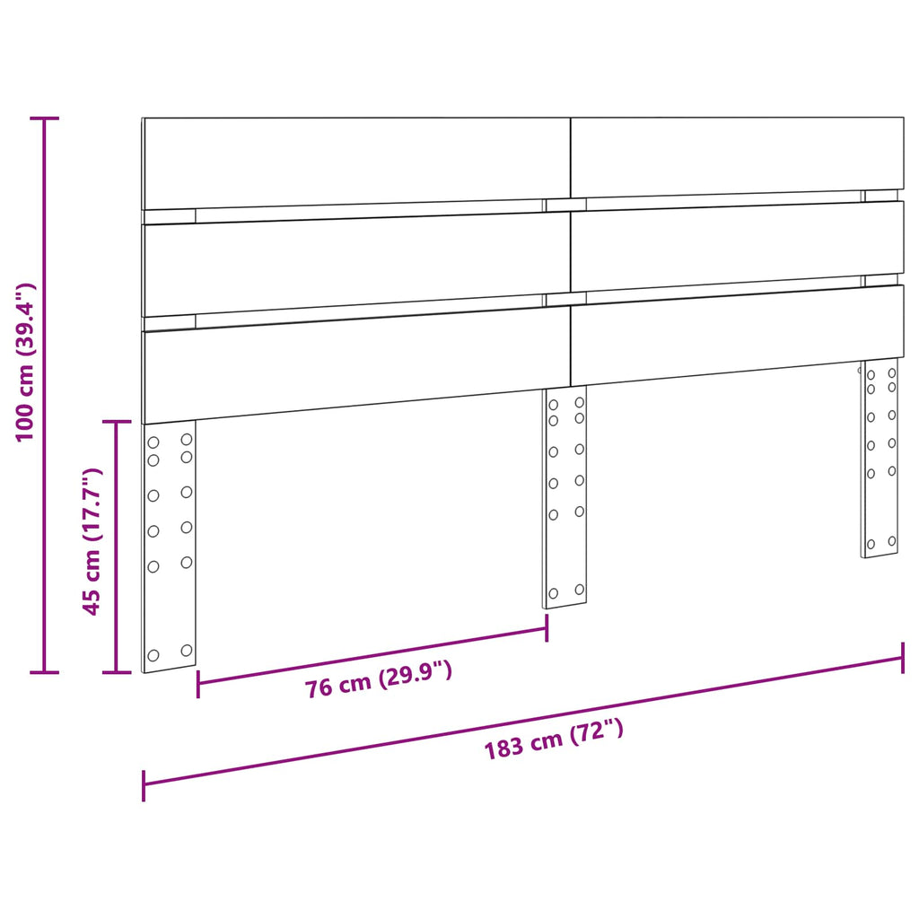 vidaXL Zagłówek Dąb Sonoma 100 cm Materiał drewnopochodny