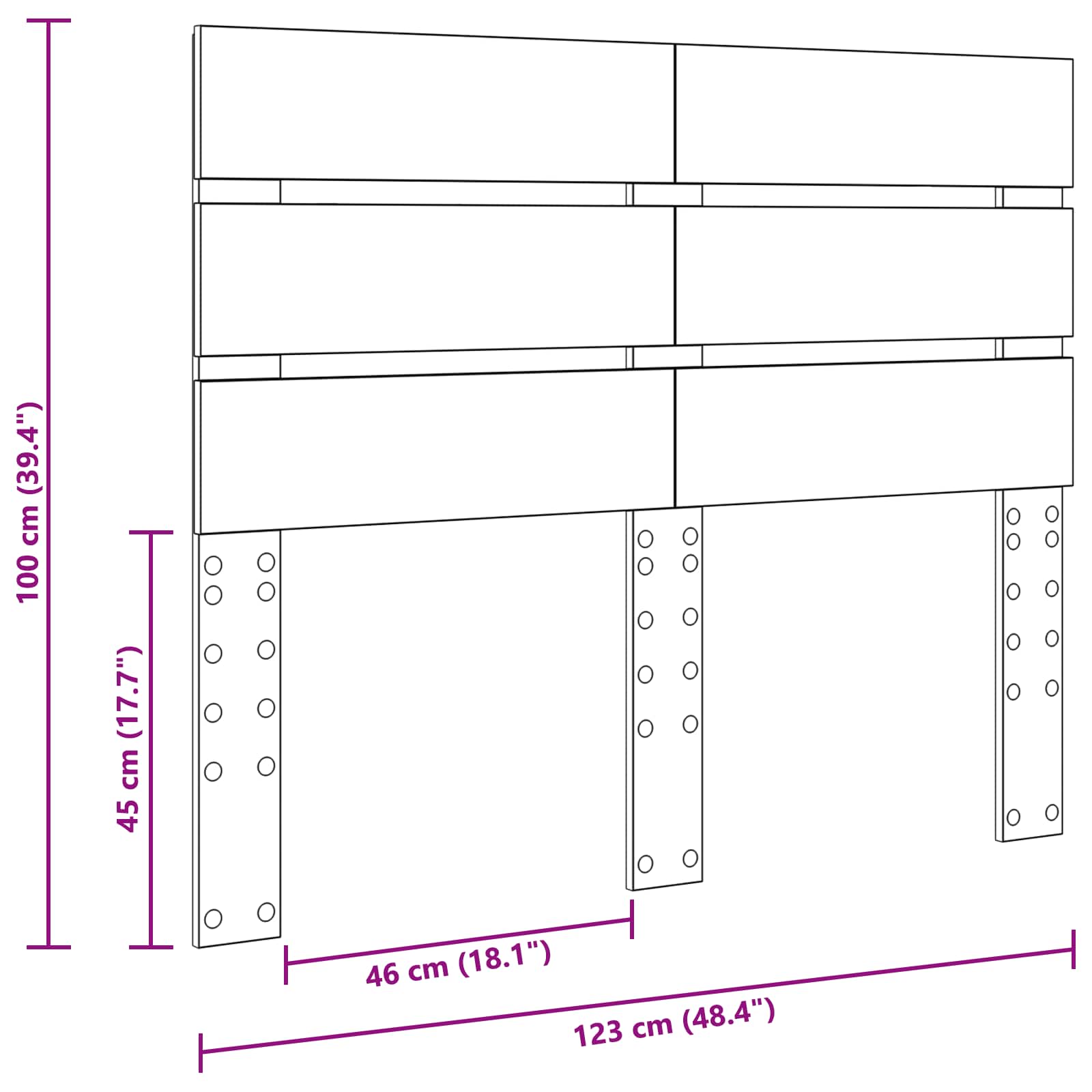 vidaXL Zagłówek Dąb Sonoma Materiał drewnopochodny