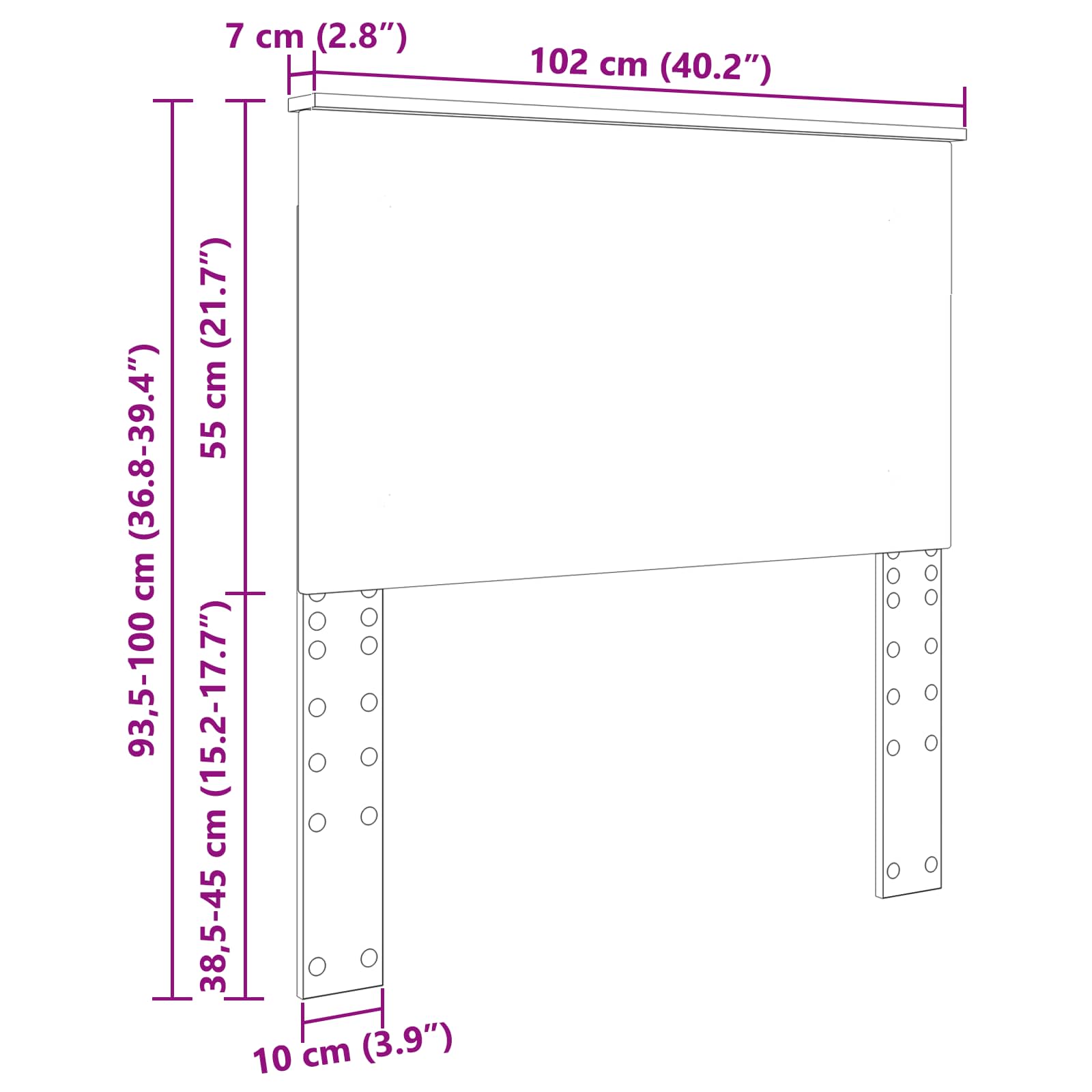 vidaXL Zagłówek Dąb Wędzony 100 cm Drewno inżynieryjne