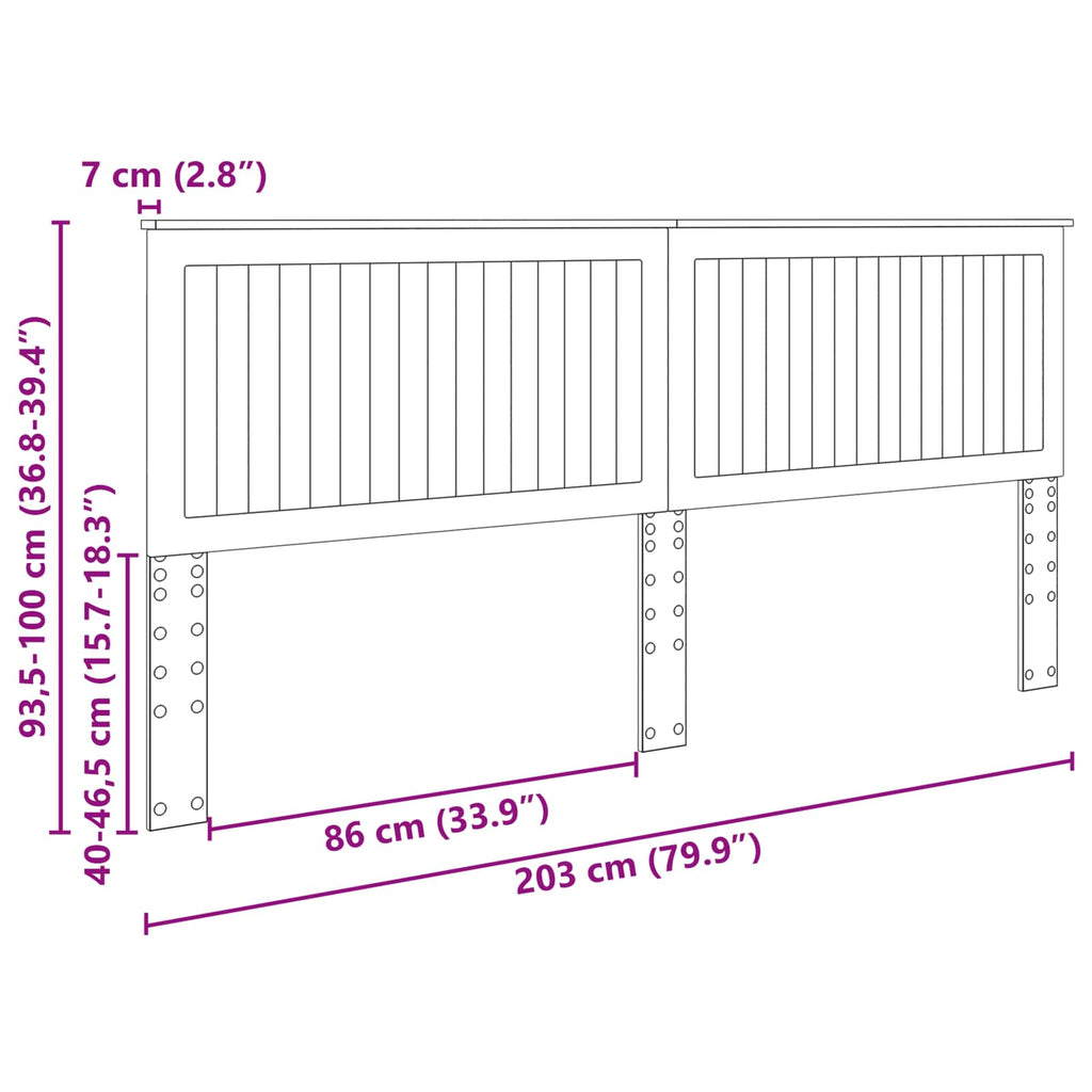 vidaXL Zagłówek Z zagłówkiem Biały 200 cm Materiał drewnopochodny