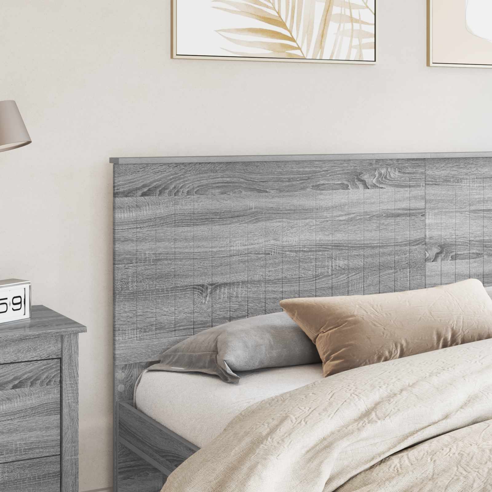 vidaXL Zagłówek Szary Sonoma 200 cm Materiał drewnopochodny