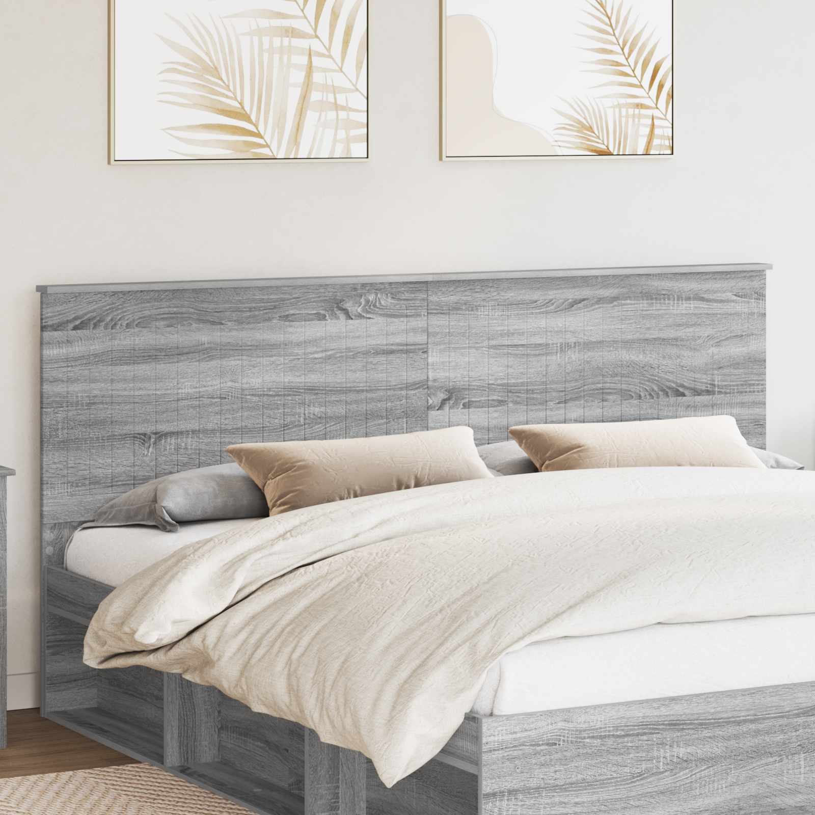 vidaXL Zagłówek Szary Sonoma 200 cm Materiał drewnopochodny