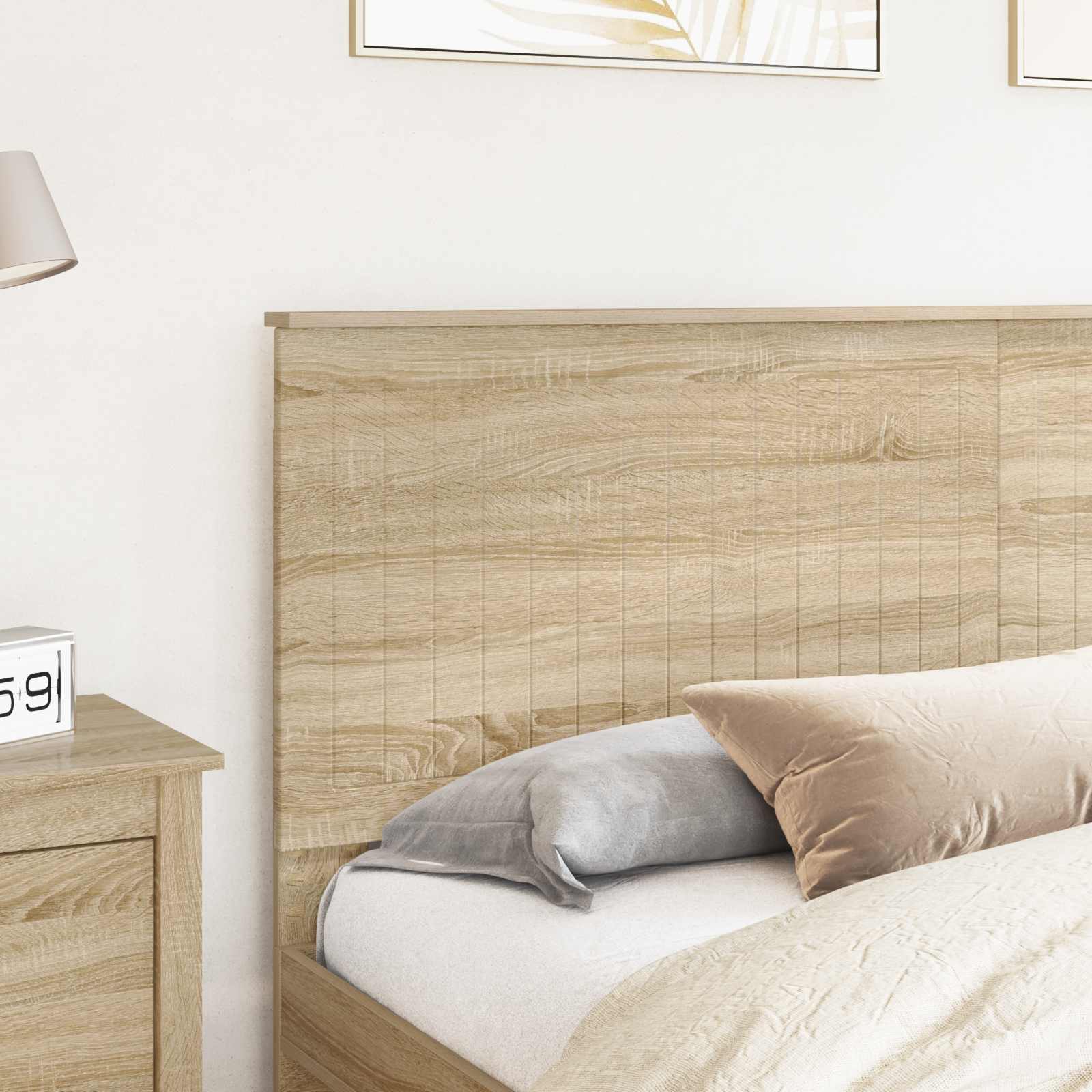 vidaXL Zagłówek Z zagłówkiem Dąb Sonoma 180 cm Materiał drewnopochodny