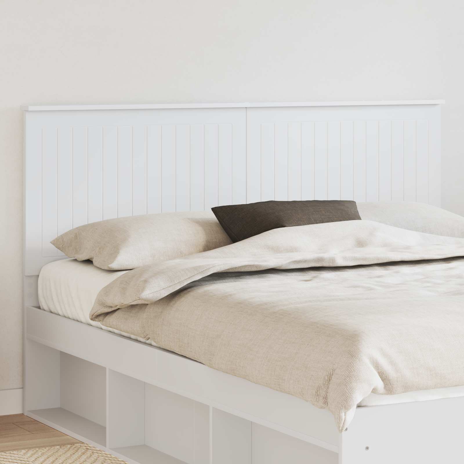 vidaXL Zagłówek Z zagłówkiem Biały 160 cm Materiał drewnopochodny