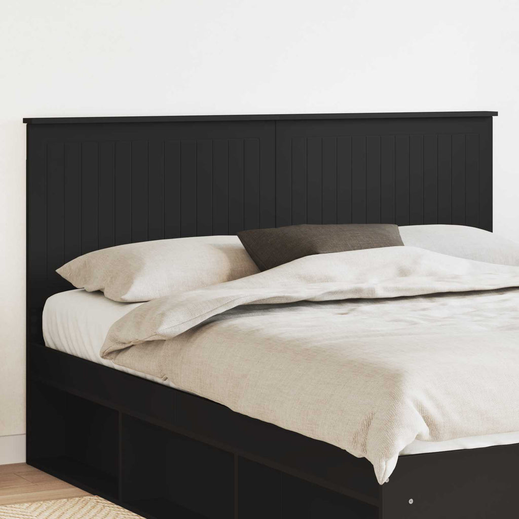 vidaXL Zagłówek Z zagłówkiem Czarny Dąb 160 cm Materiał drewnopochodny