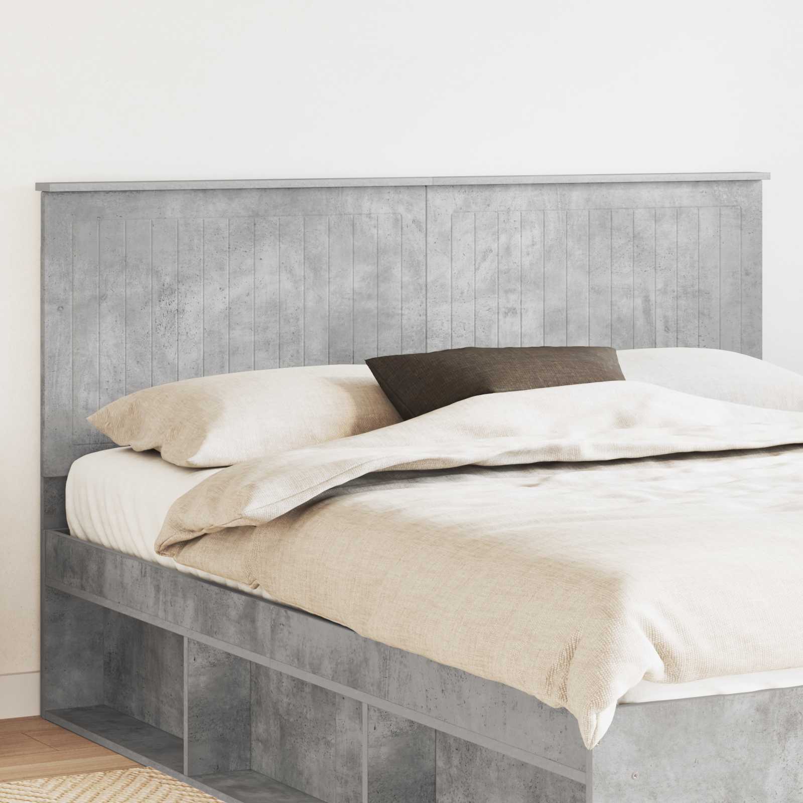 vidaXL Zagłówek Betonowy szary 160 cm Materiał drewnopochodny