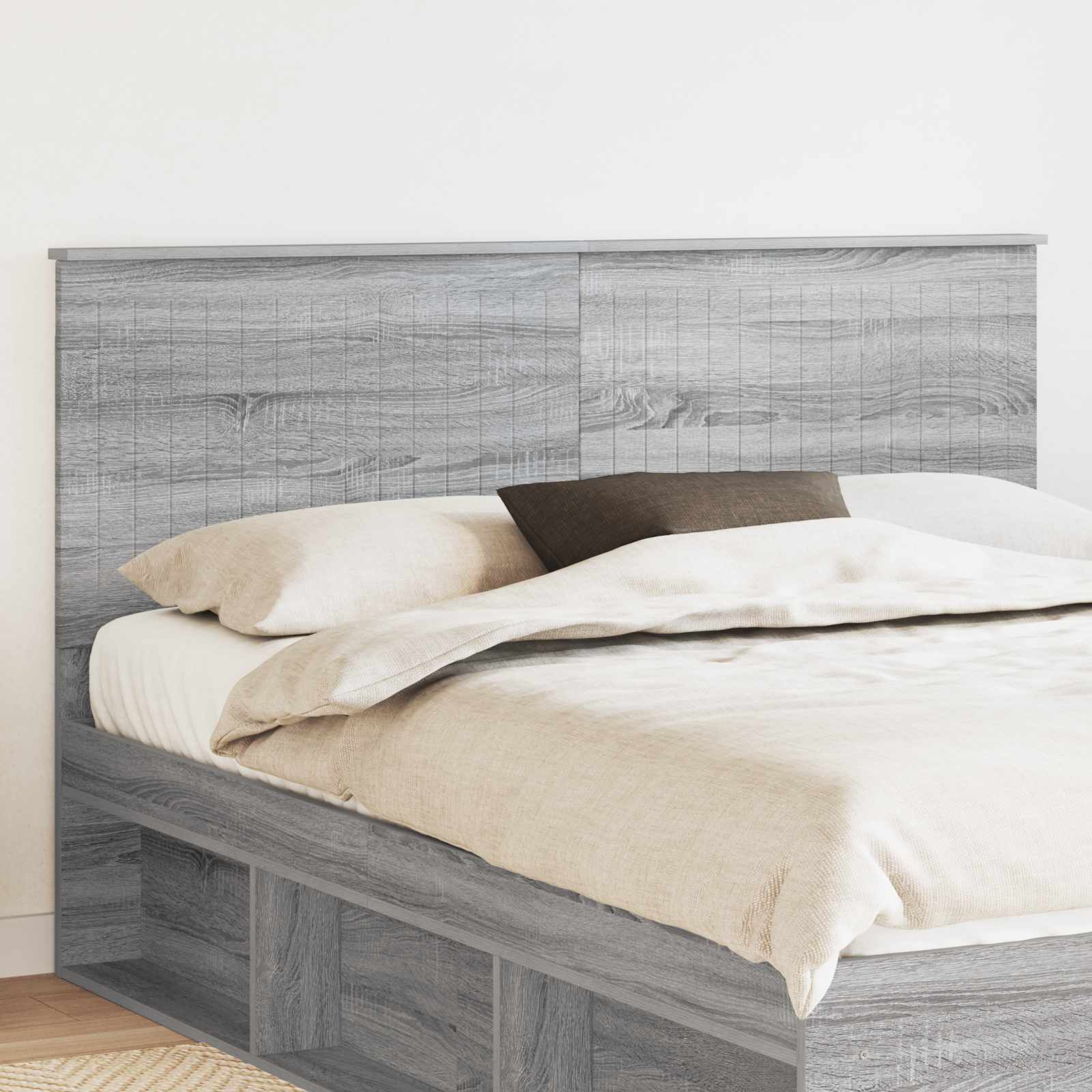vidaXL Zagłówek Szary Sonoma 160 cm Materiał drewnopochodny