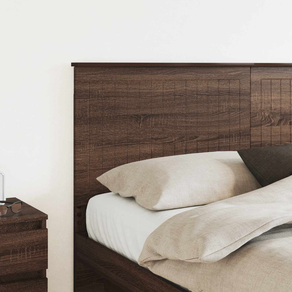 vidaXL Zagłówek Brązowy dąb 160 cm Materiał drewnopochodny
