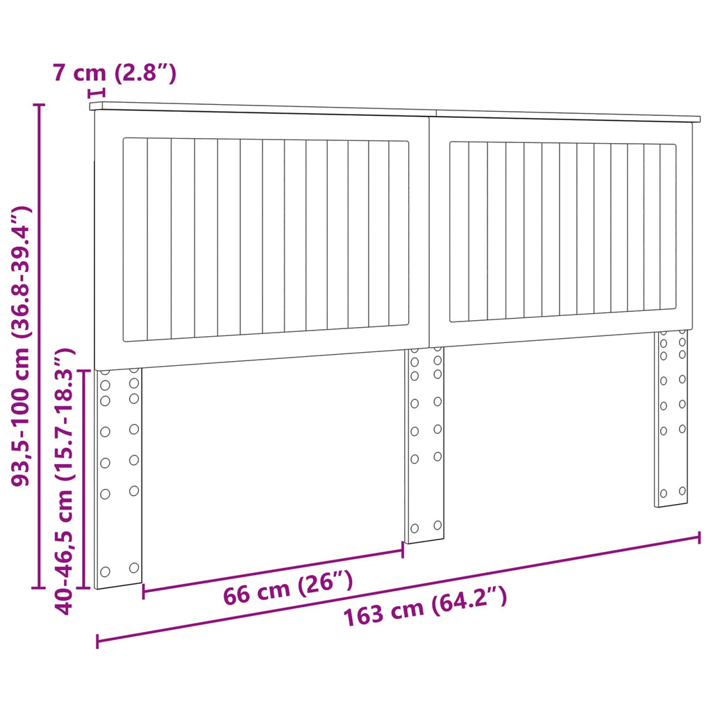 vidaXL Zagłówek Brązowy dąb 160 cm Materiał drewnopochodny