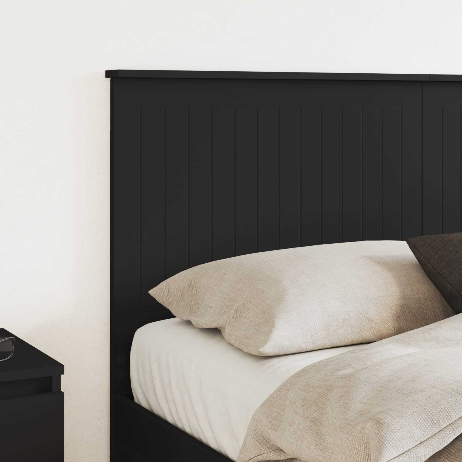 vidaXL Zagłówek Z zagłówkiem Czarny Dąb 150 cm Materiał drewnopochodny