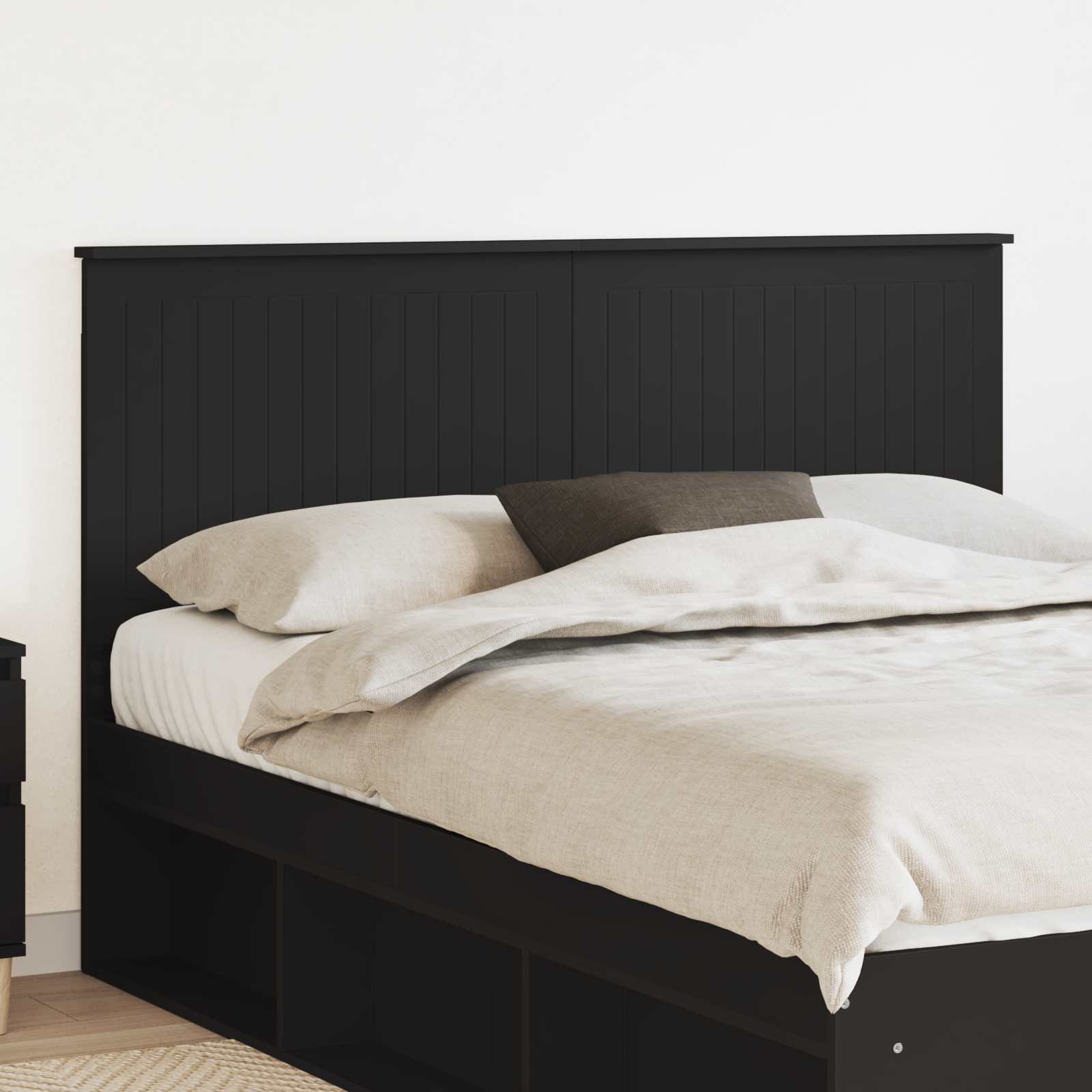 vidaXL Zagłówek Z zagłówkiem Czarny Dąb 150 cm Materiał drewnopochodny
