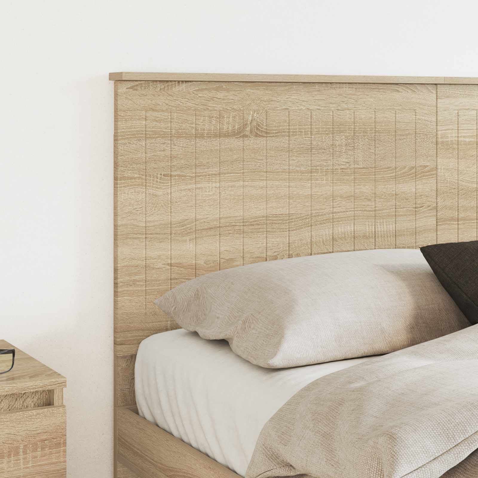 vidaXL Zagłówek Z zagłówkiem Dąb Sonoma 150 cm Materiał drewnopochodny