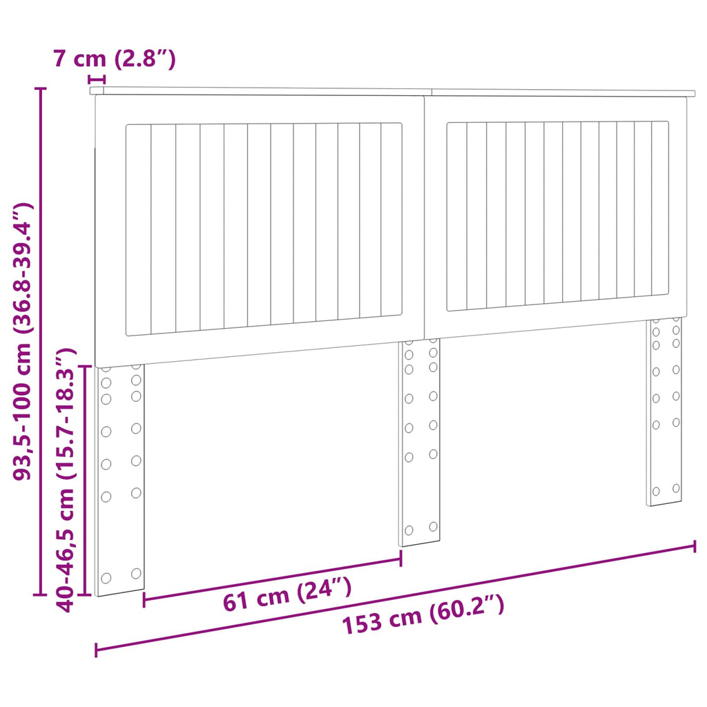 vidaXL Zagłówek Z zagłówkiem Dąb Sonoma 150 cm Materiał drewnopochodny