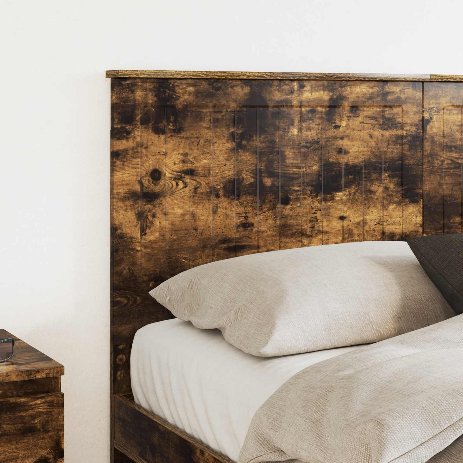 vidaXL Zagłówek Dąb wędzony 150 cm Materiał drewnopochodny