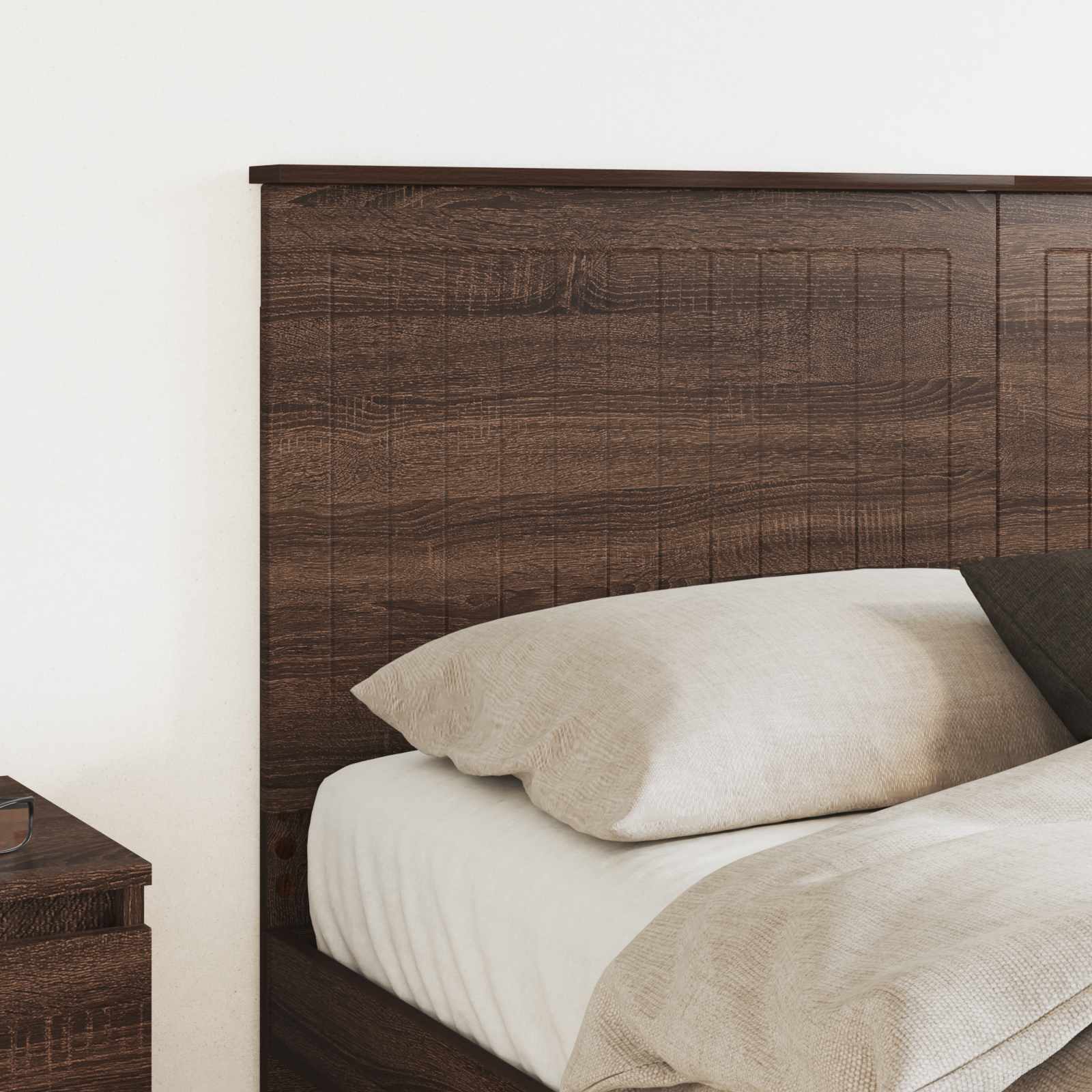 vidaXL Zagłówek Brązowy dąb 150 cm Materiał drewnopochodny
