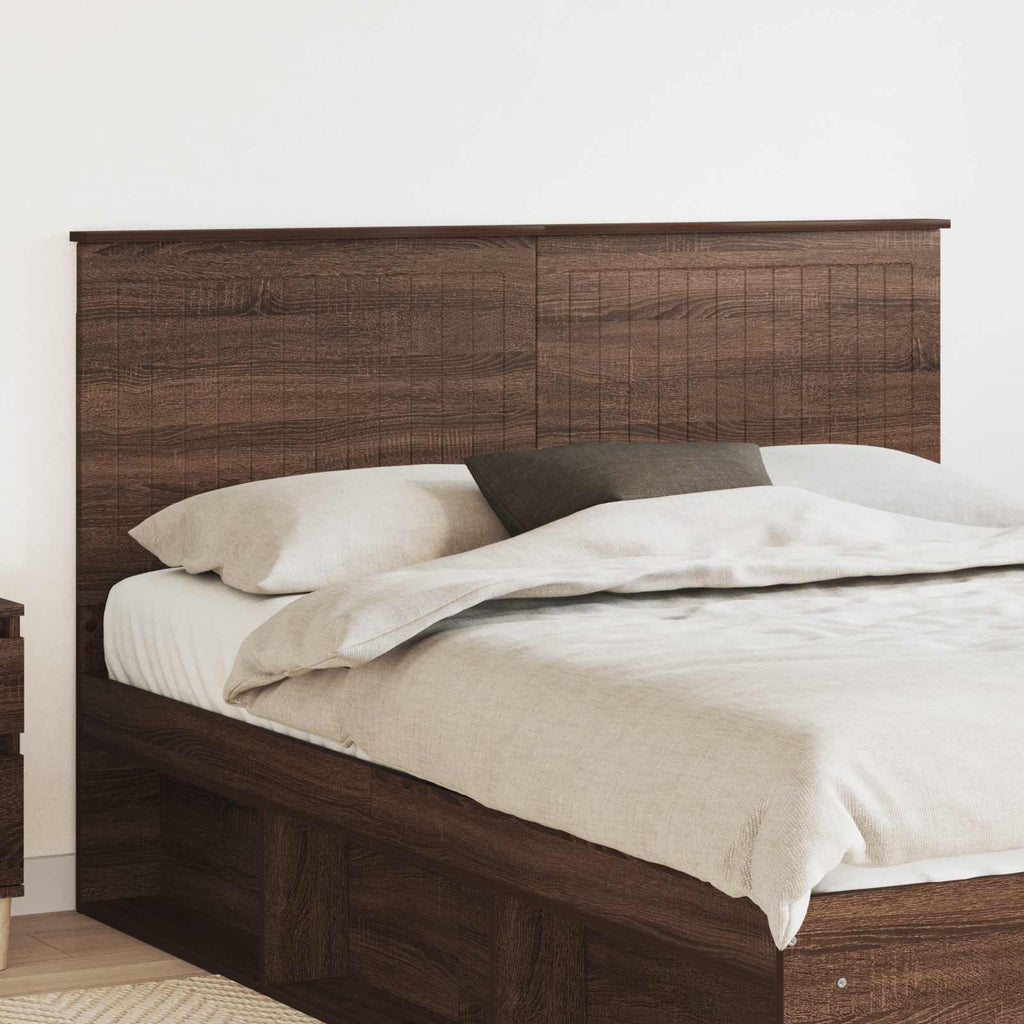 vidaXL Zagłówek Brązowy dąb 150 cm Materiał drewnopochodny