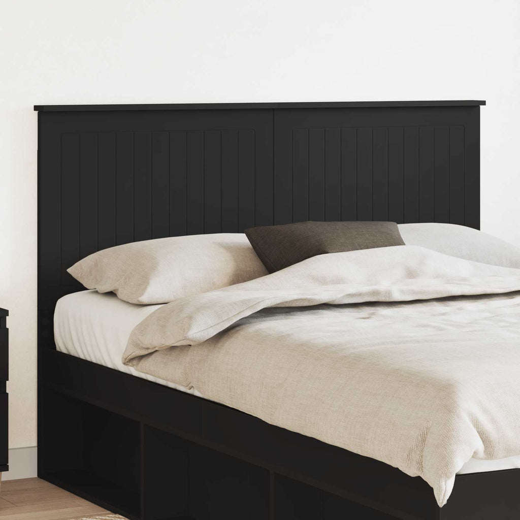 vidaXL Zagłówek Z zagłówkiem Czarny Dąb 140 cm Materiał drewnopochodny