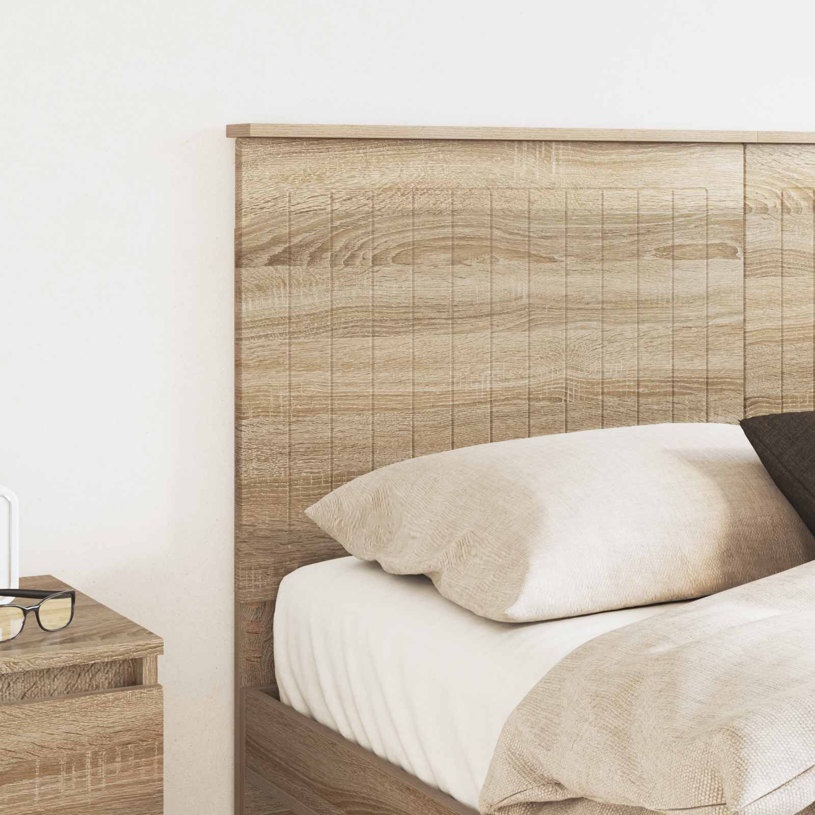 vidaXL Zagłówek Z zagłówkiem Dąb Sonoma 140 cm Materiał drewnopochodny