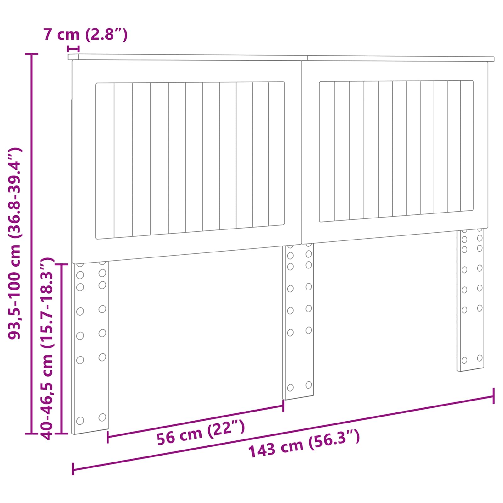 vidaXL Zagłówek Szary Sonoma 140 cm Materiał drewnopochodny