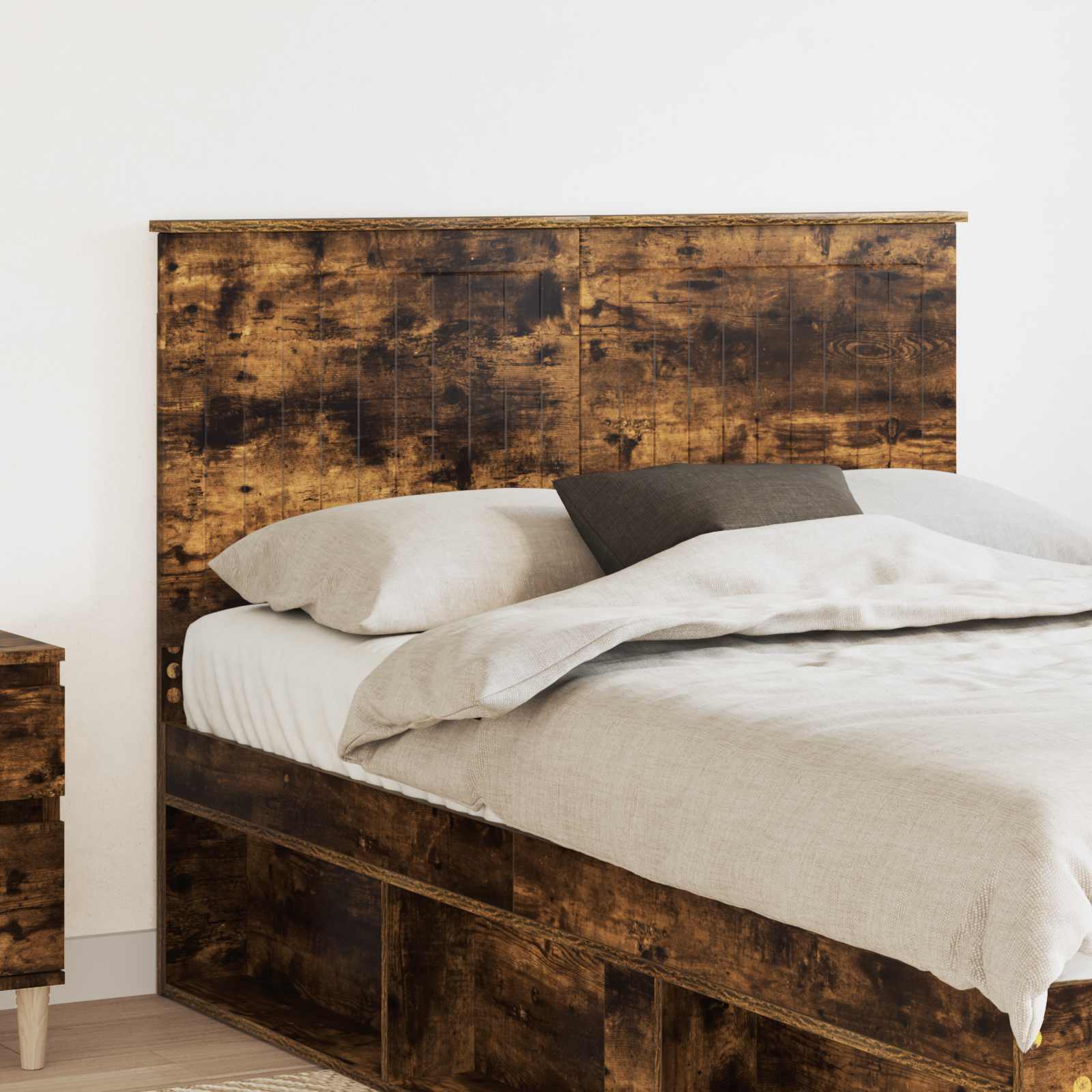 vidaXL Zagłówek Dąb wędzony 135 cm Materiał drewnopochodny