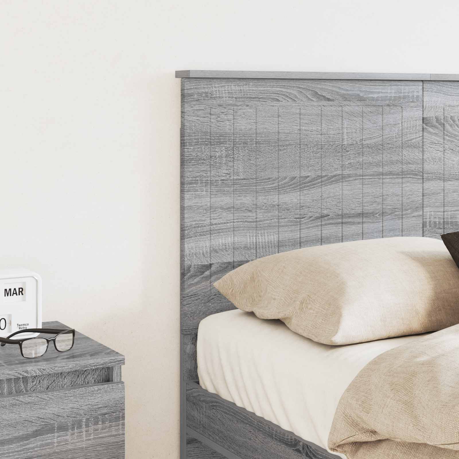 vidaXL Zagłówek Szary Sonoma 135 cm Materiał drewnopochodny