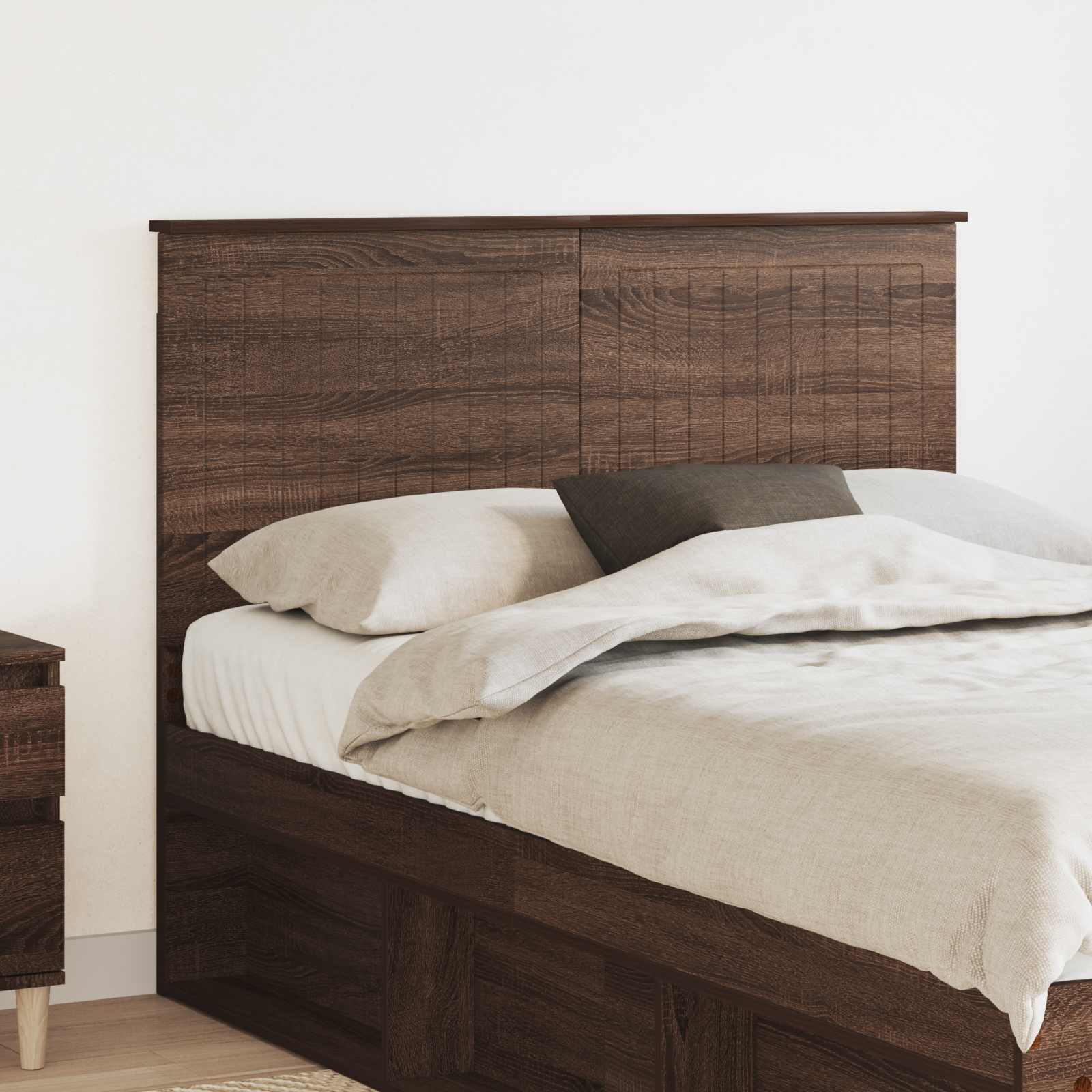 vidaXL Zagłówek Brązowy dąb 135 cm Materiał drewnopochodny