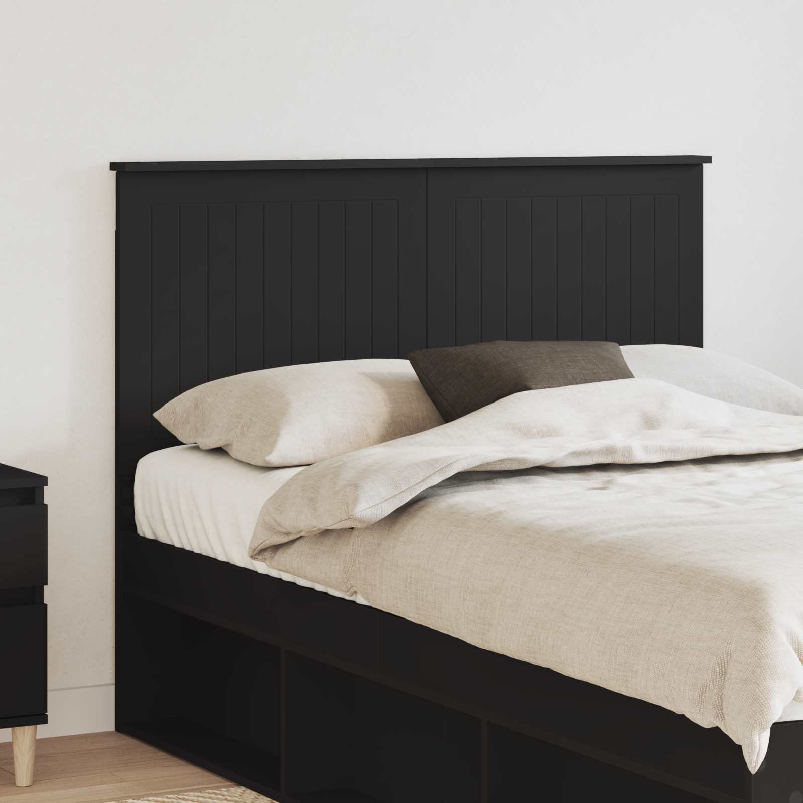 vidaXL Zagłówek Z zagłówkiem Czarny Dąb 120 cm Materiał drewnopochodny