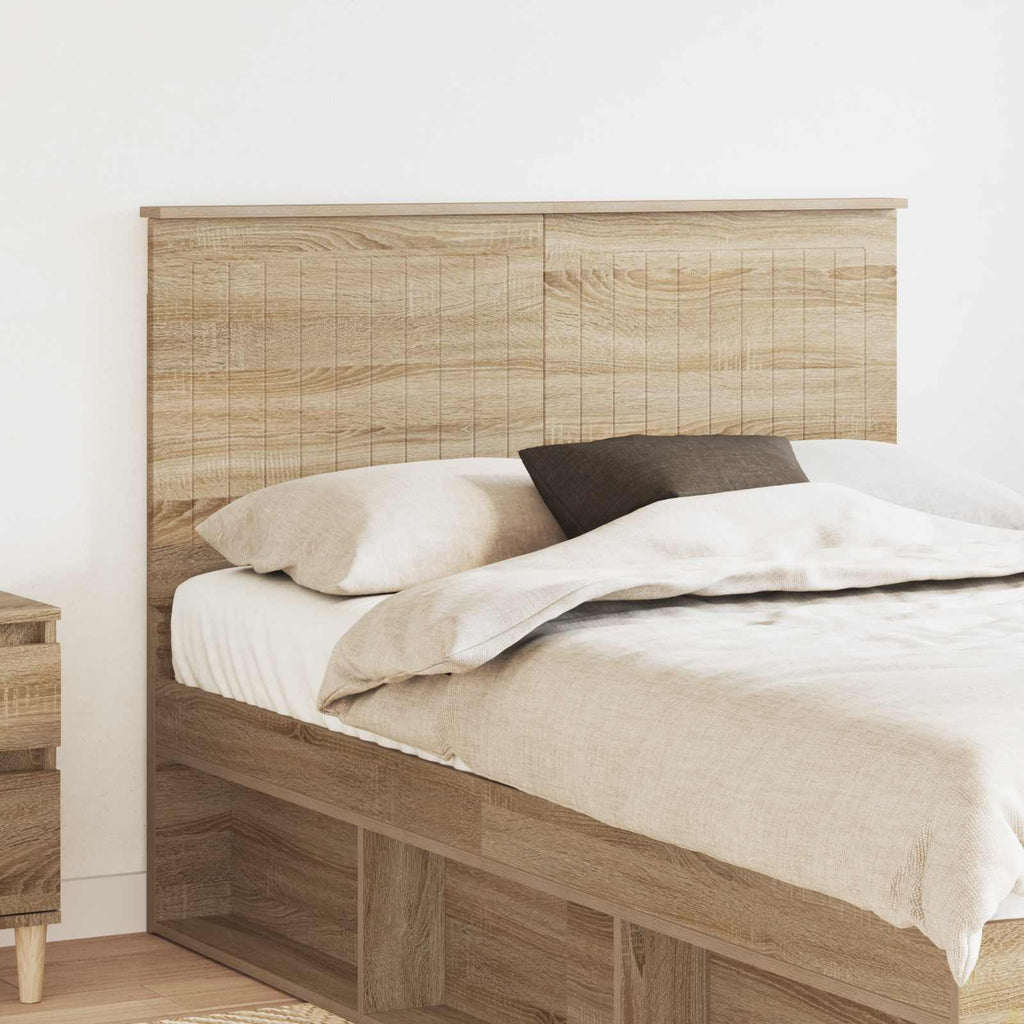 vidaXL Zagłówek Z zagłówkiem Dąb Sonoma 120 cm Materiał drewnopochodny