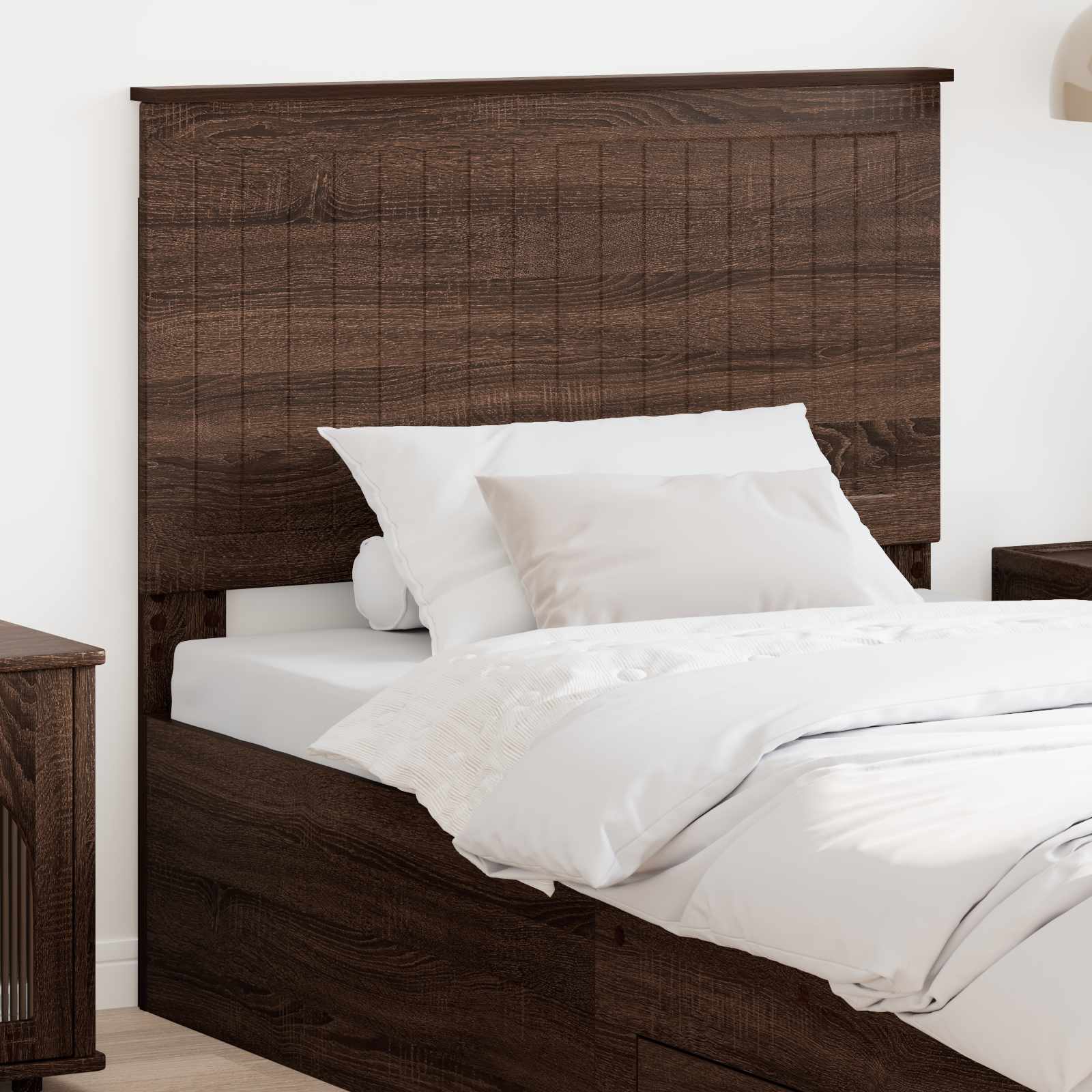 vidaXL Zagłówek Brązowy dąb 100 cm Materiał drewnopochodny