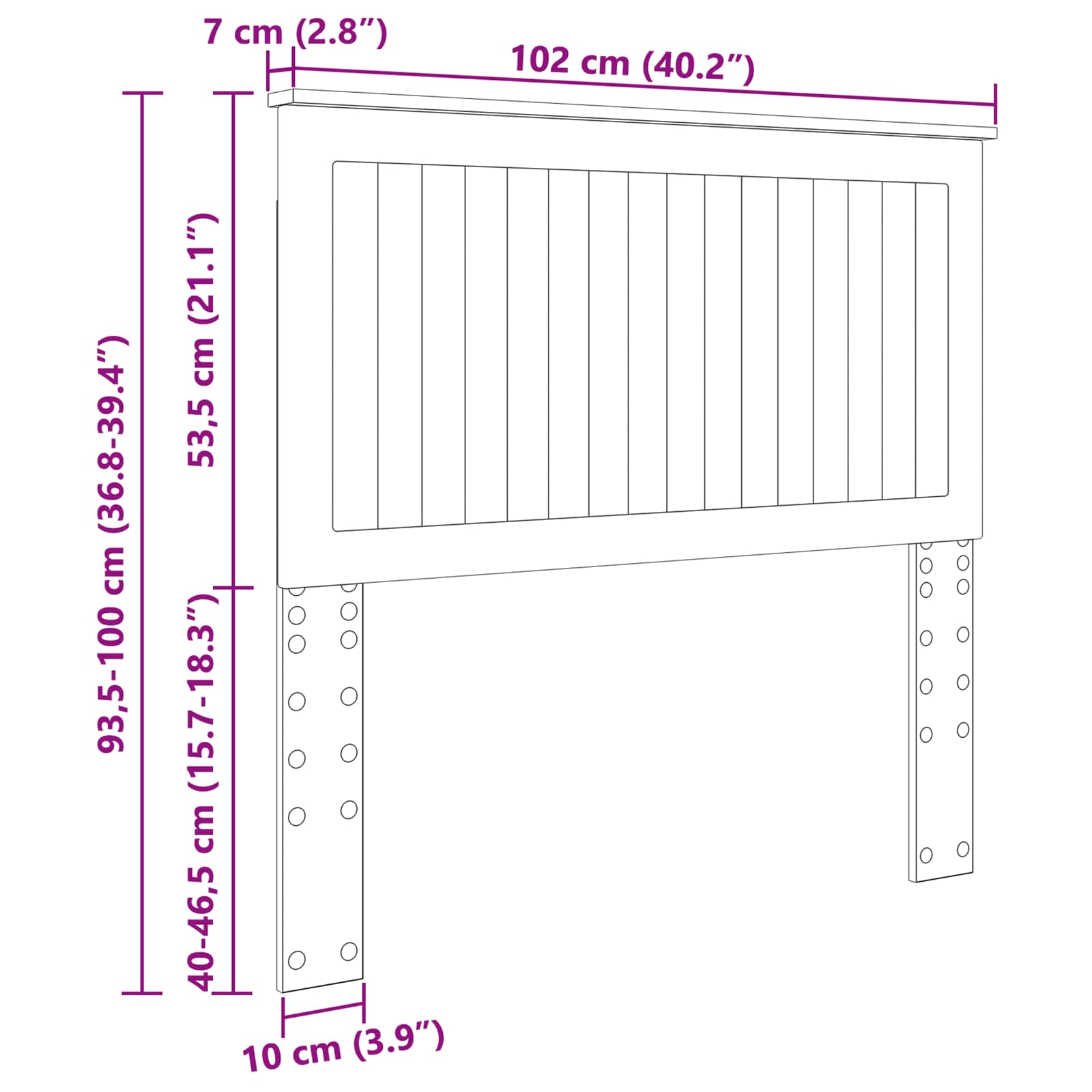vidaXL Zagłówek Dąb rzemieślniczy 100 cm Materiał drewnopochodny
