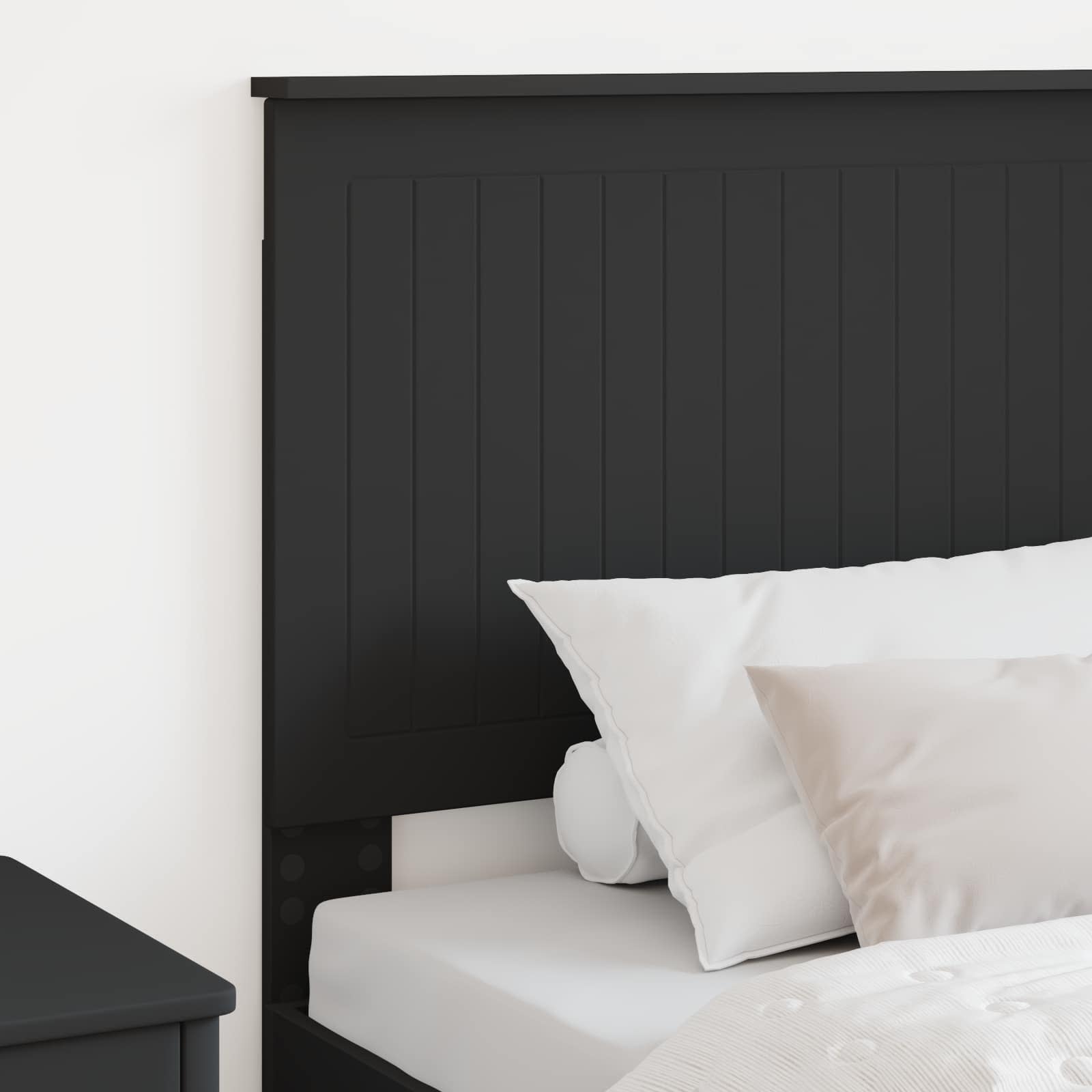 vidaXL Zagłówek Z zagłówkiem Czarny Dąb 90 cm Materiał drewnopochodny