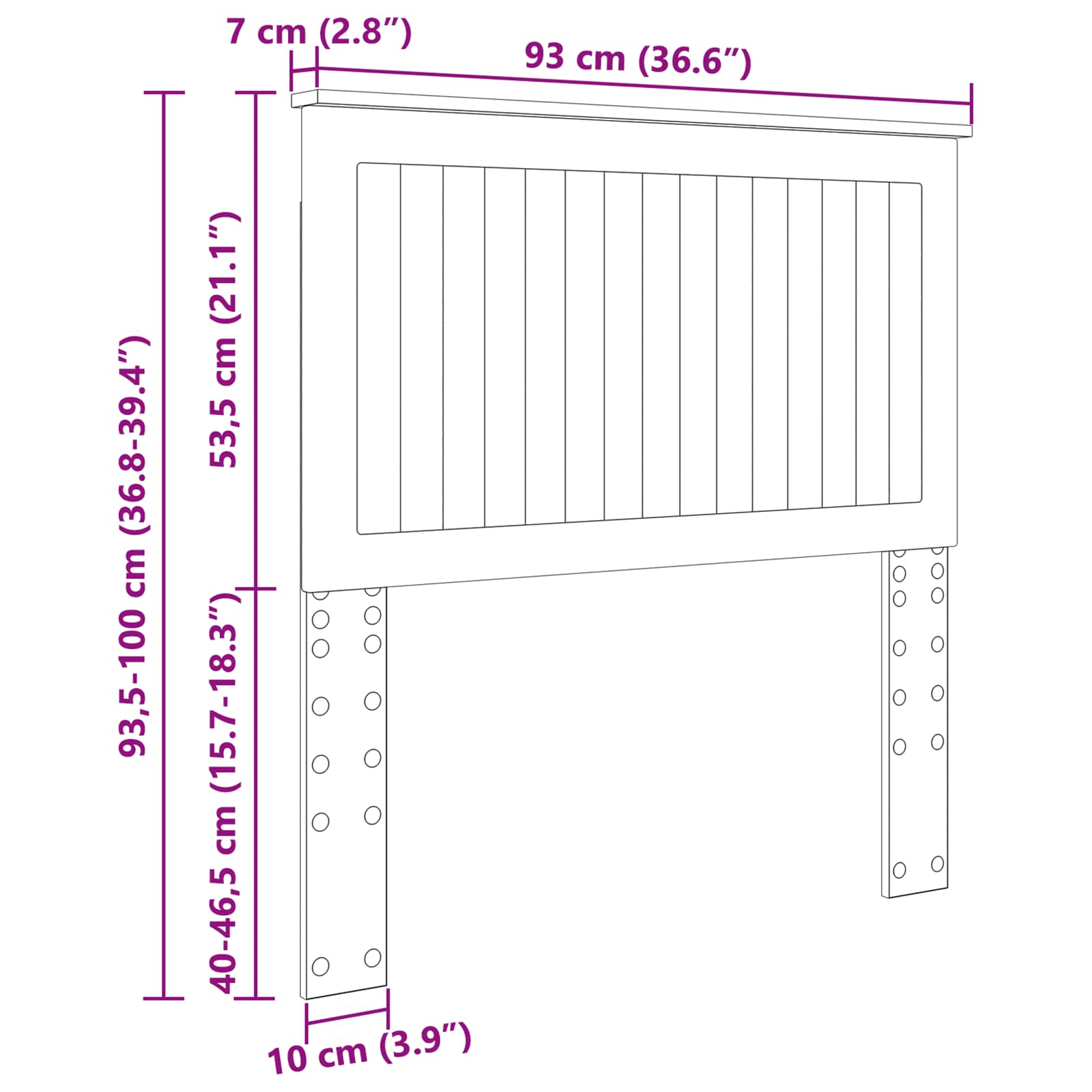 vidaXL Zagłówek Z zagłówkiem Dąb wędzony 90 cm Materiał drewnopochodny