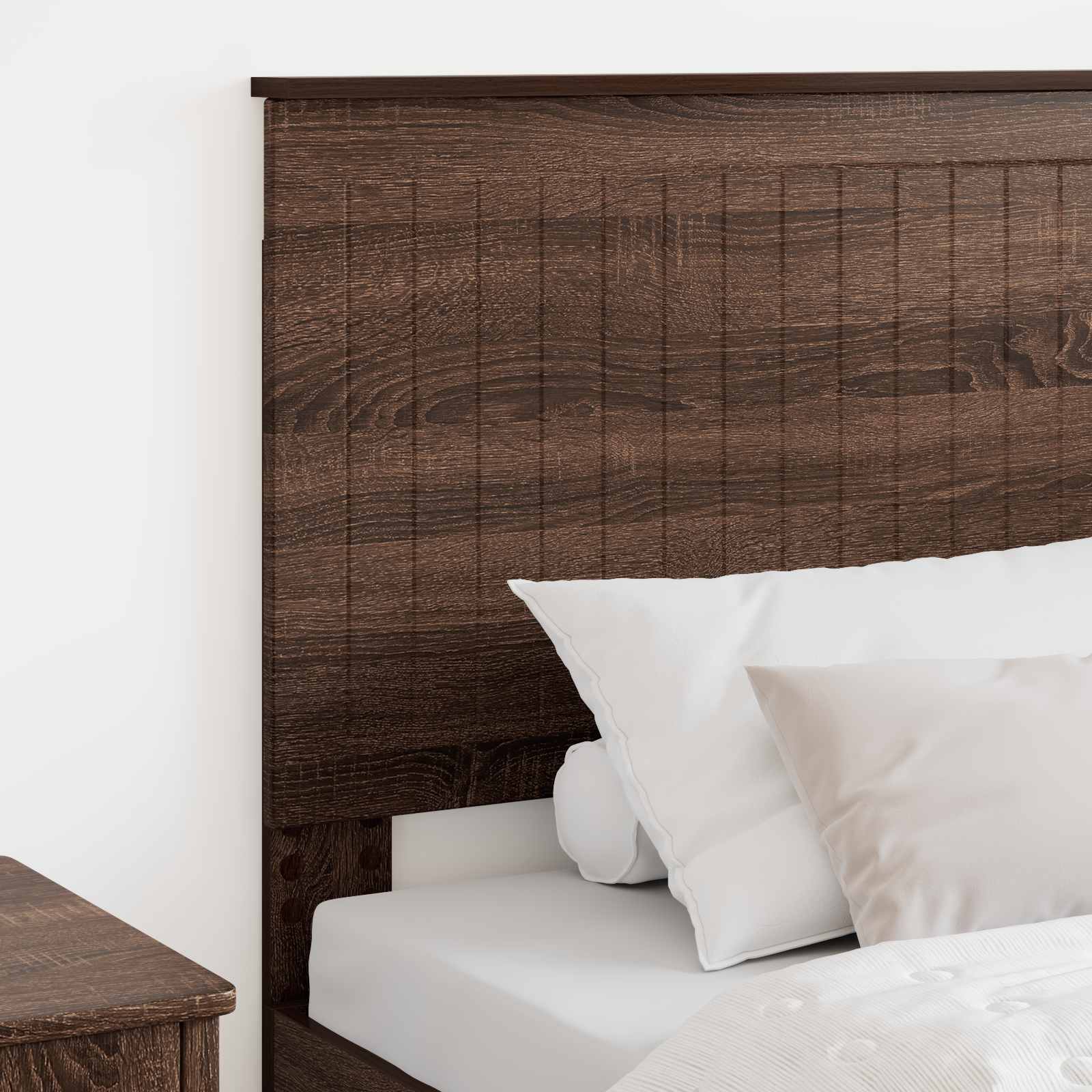 vidaXL Zagłówek Z zagłówkiem Brązowy dąb 90 cm Materiał drewnopochodny