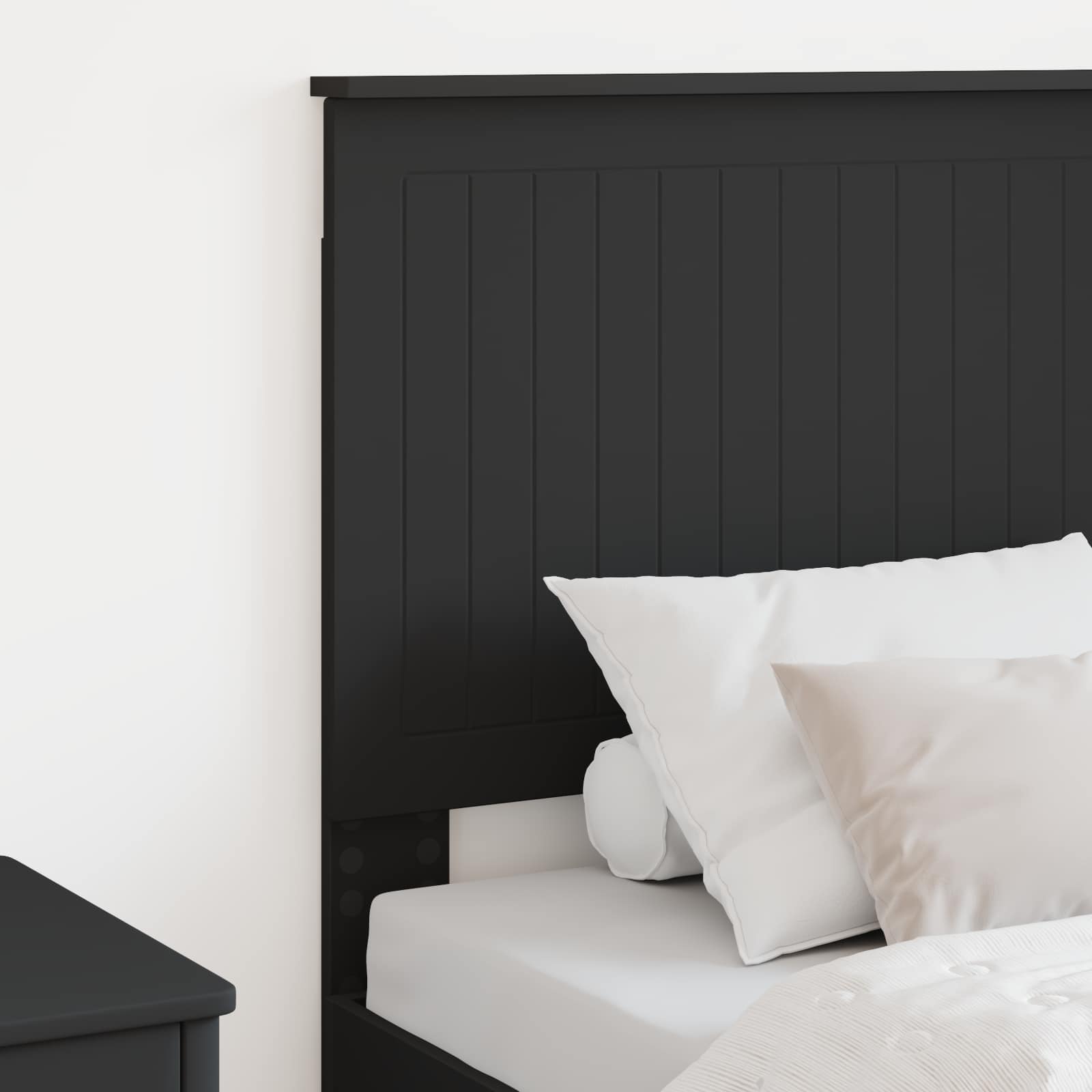 vidaXL Zagłówek Z zagłówkiem Czarny Dąb 80 cm Materiał drewnopochodny